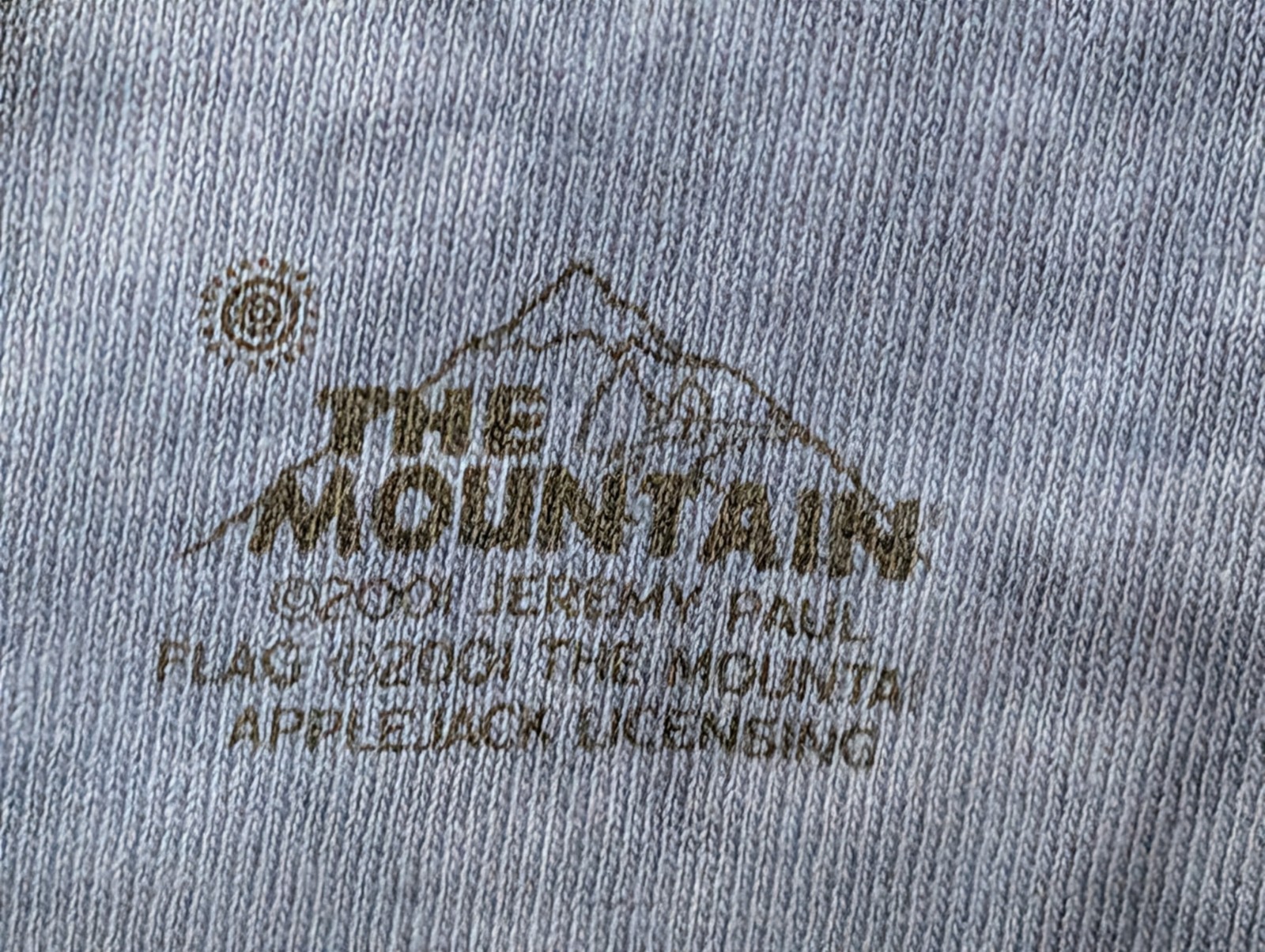The Mountain Mens T-shirt Vintage 2001 Blue "Wolf Flag" Delta Tag 2XL #5957 gallery