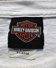 Harley Davidson Oakland CA Long Sleeve Shirt Mens XL White Spell Out Sleeve Bike