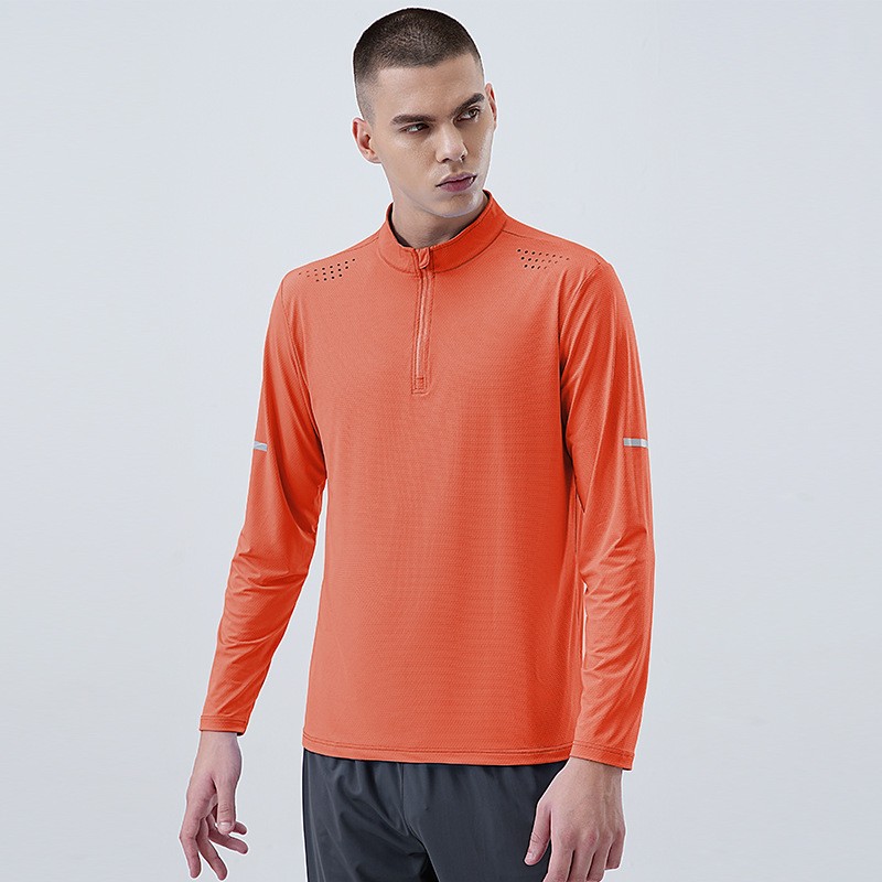 Spring Autumn New Arrival Men Long Sleeve Half Zip Quick Dry Sports Sweatshirt gallery