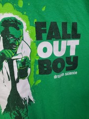 Vintage Fall Out Boy Droppin Science T Shirt Men’s XL Green Fruit Of The Loom