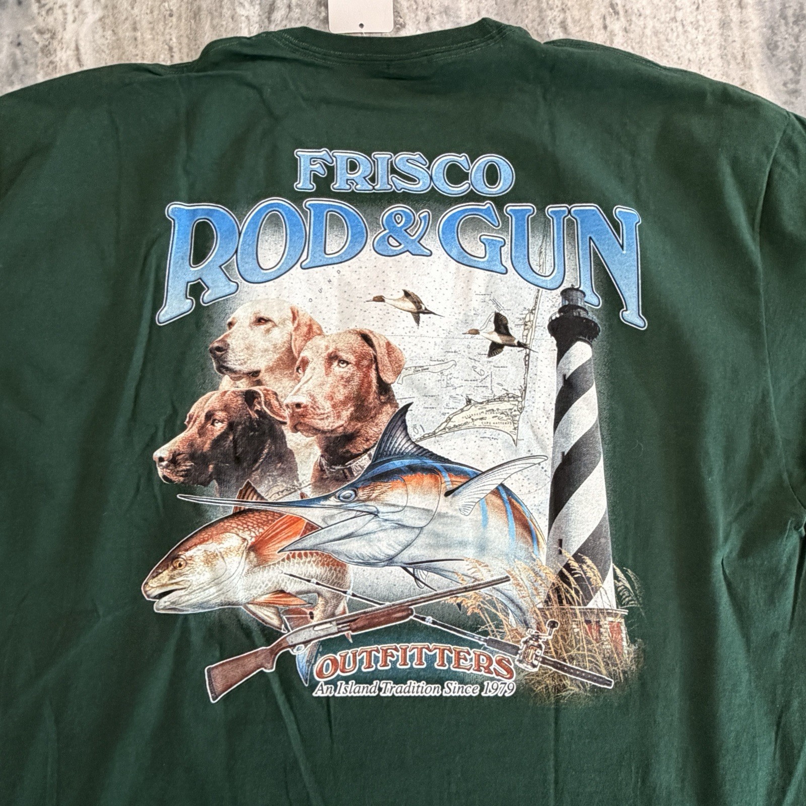Frisco Rod & Gun Outfitters Pocket T Shirt 2XL Green Fishing Hunting NWT gallery