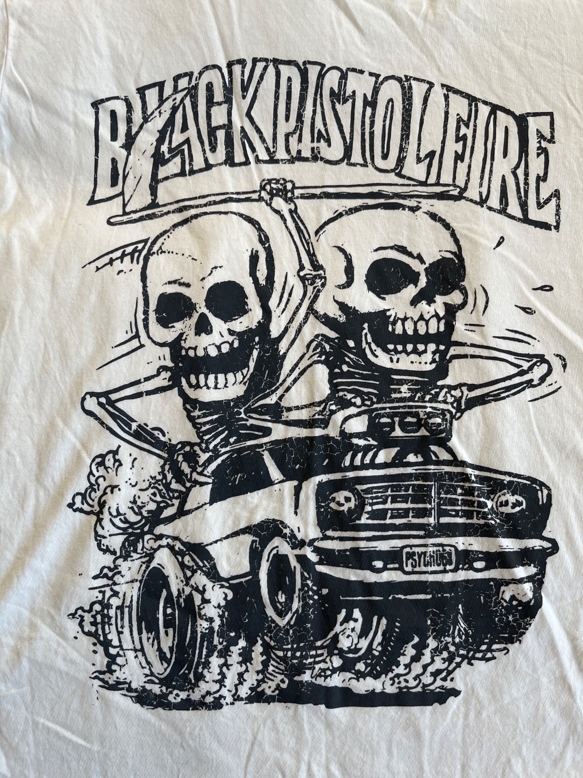 Black Pistol Fire Band Wicked Racer T-shirt - Large Ivory Alternative Brand gallery