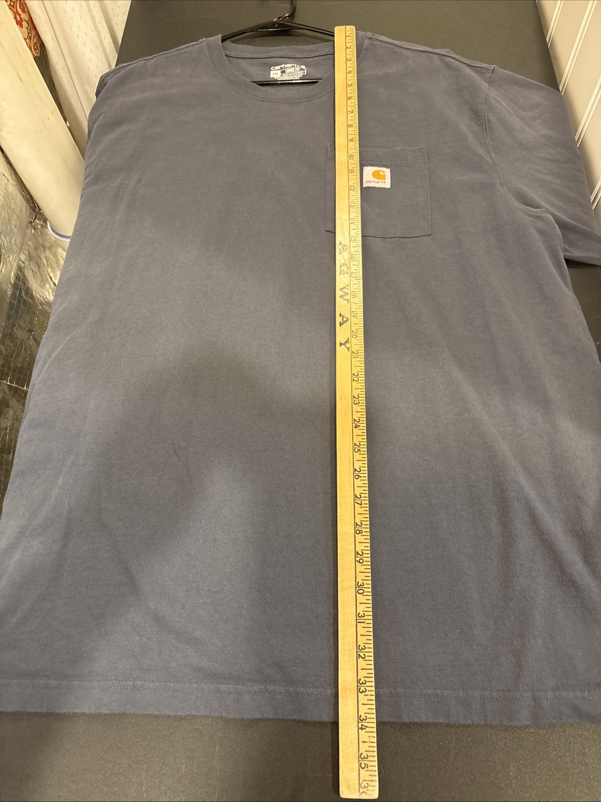 NEW NWOT CARHARTT Pocket T-Shirt Mens 3XL Steel Blue Loose Fit K87 Workwear gallery