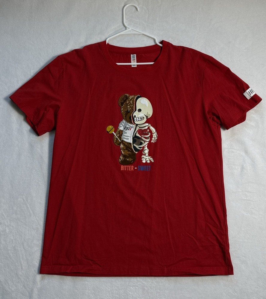 Fifth Loop Bitter-SweetSkeleton Teddy Bear Embroidered T-Shirt