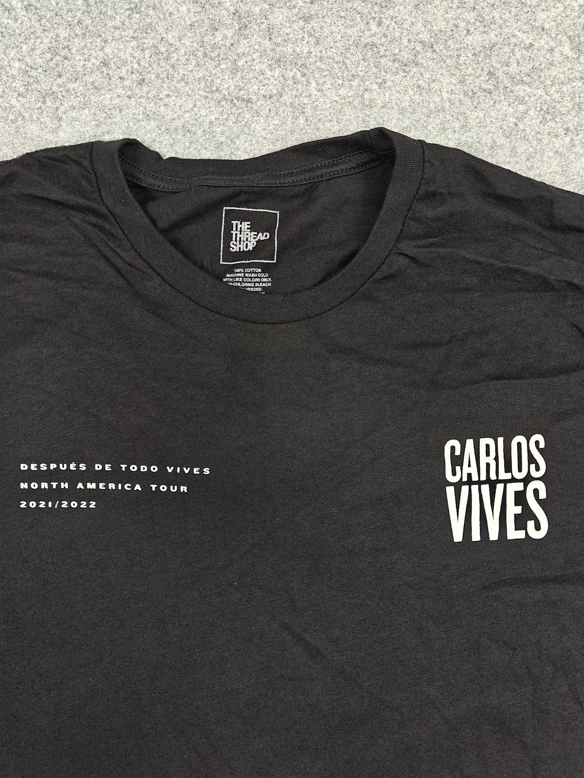 The Thread Shop Shirt Mens Large Black Carlos Vives 2021/2022 Tour Graphic Tee gallery