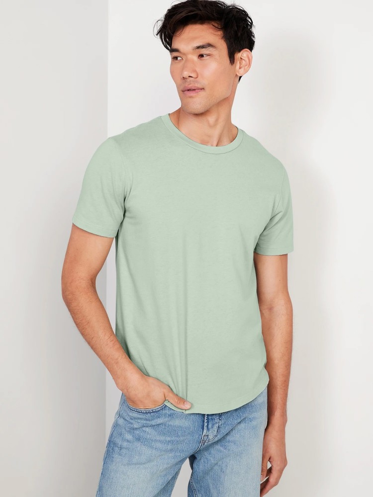 ~Old Navy Soft-Washed Tee Curved Hem T-shirt M MT Medium-Tall Pale Glass Green