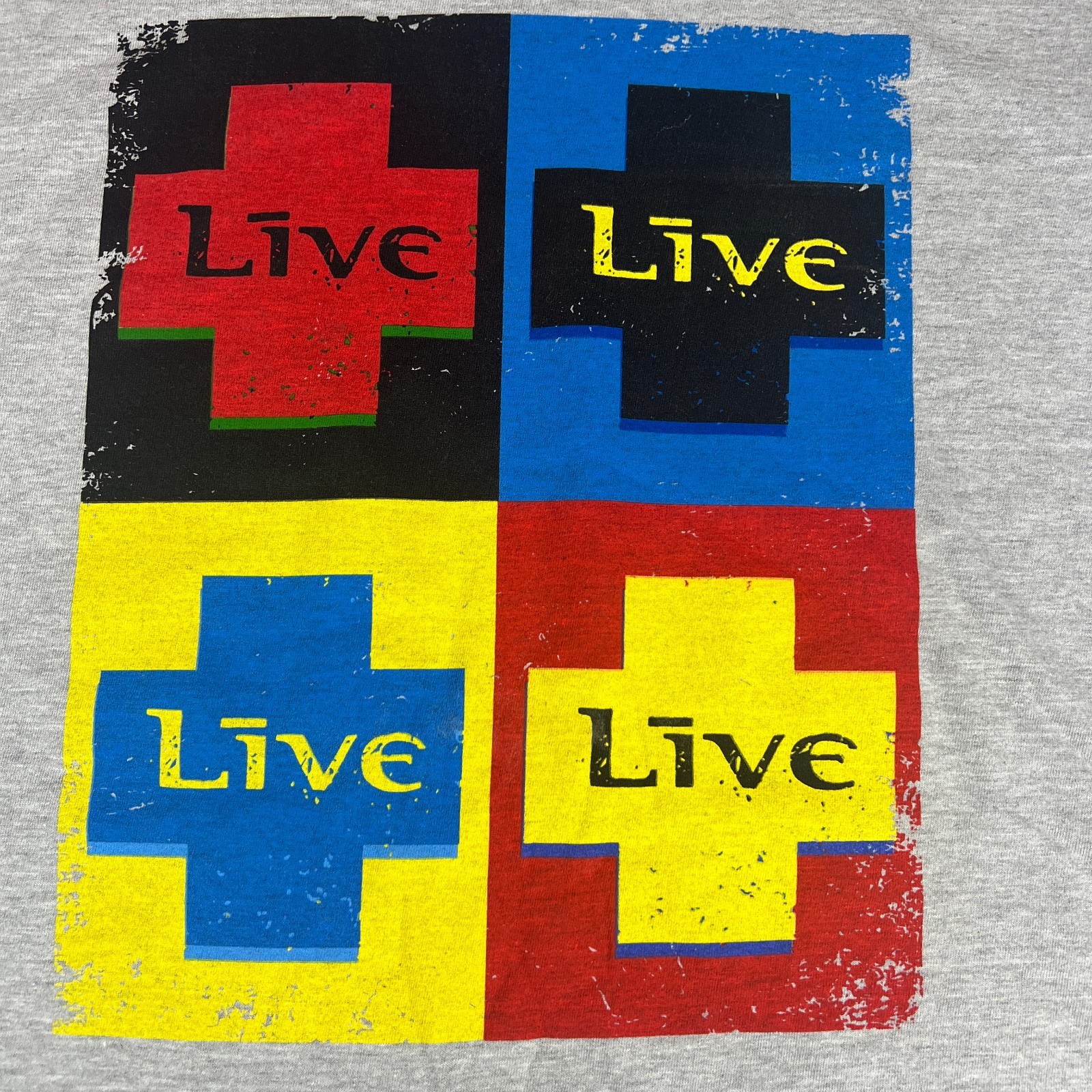 Live Rock Band T Shirt 2X XXL Gray The Thread Shop Alternative Rock Concert Vtg gallery