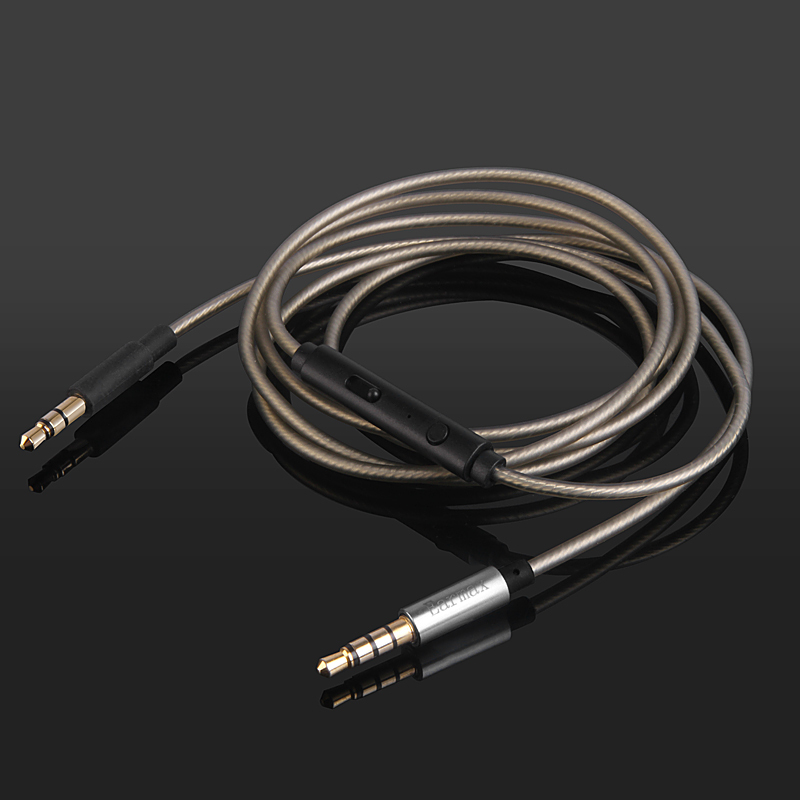 Silver Plated Audio Cable with mic For PSB SPEAKERS M4U1 M4U2 M4U8 headphones