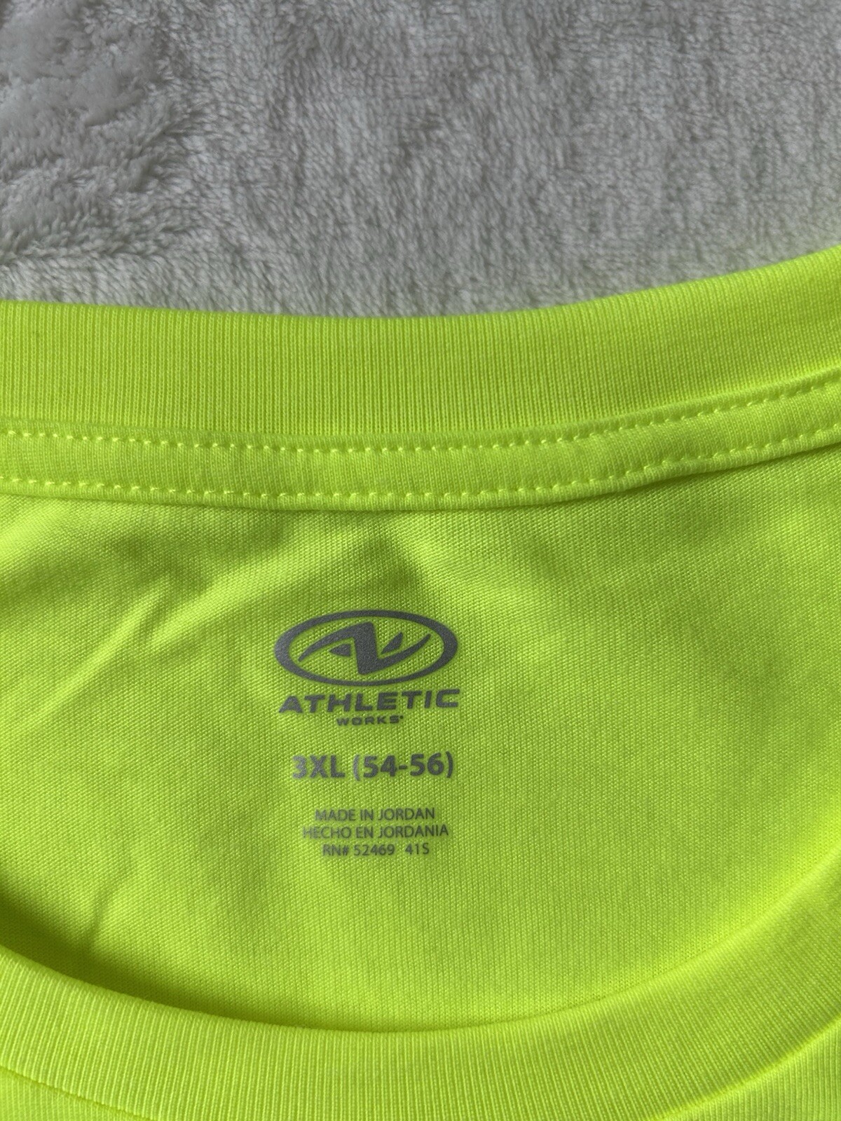 Athletic Works Men's Acid Yellow Moisture Wicking Tri-Blend T-Shirt Size 3XL NEW gallery