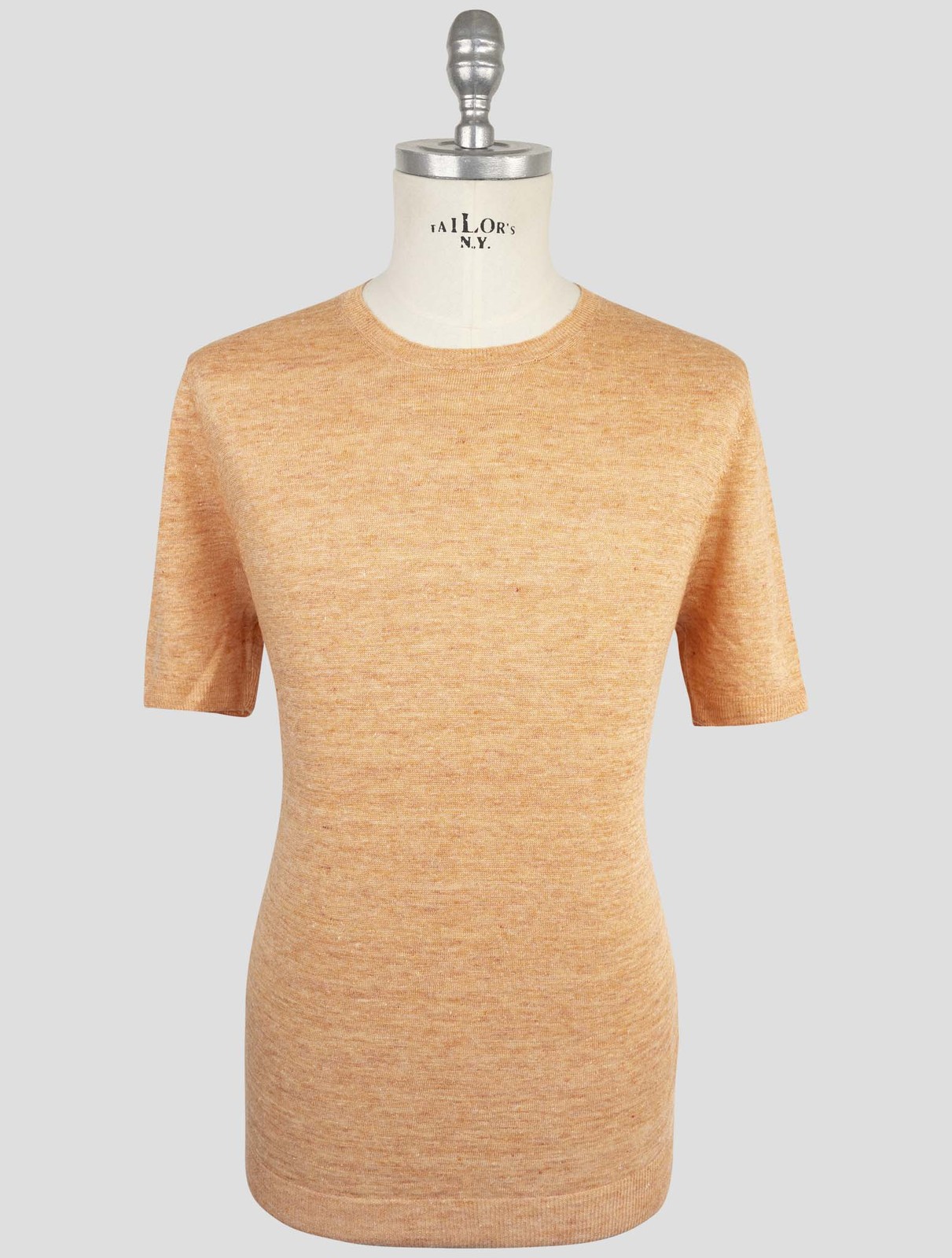 NEW GRAN SASSO ORANGE LINEN T-SHIRT US 46 - EU 56 G4S77 gallery