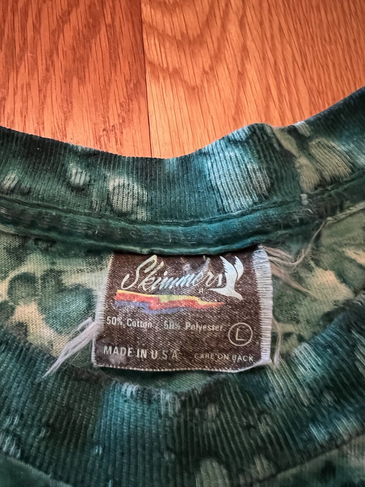 Vintage Habitat Shirt Sz L Wildlife Black Bear Wrap Print 1990s Tie Dye (0215) gallery