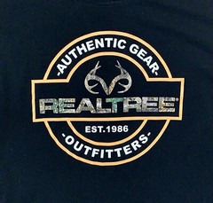 Realtree Authentic Gear Outfitters Est. 1986 Outdoor T-Shirt Size Large Black
