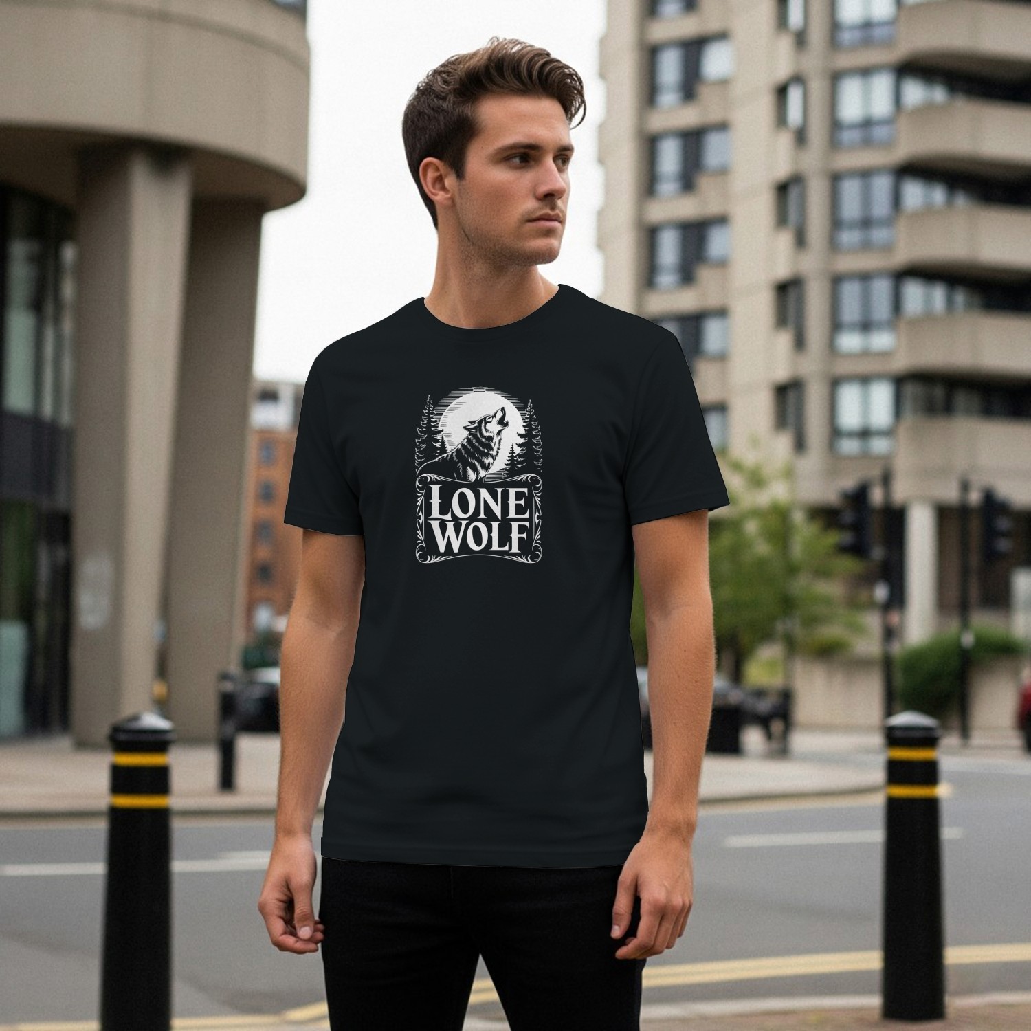Lone Wolf Howling Men's T-shirt gallery
