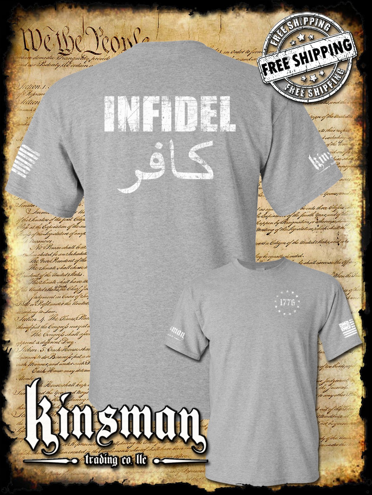 Infidel 2-Sided T-Shirt - USA Patriotic Freedom Military Proud Pro Gun Rights gallery