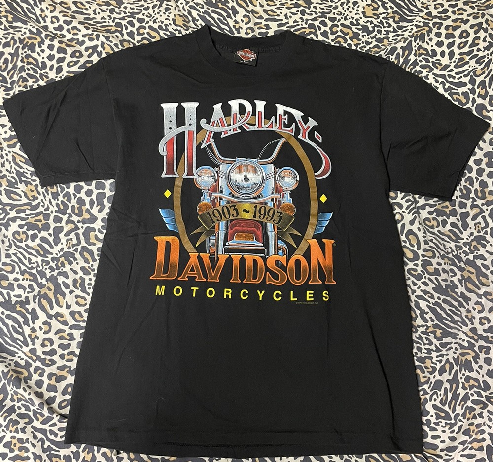 Vintage Harley Davidson tshirt El Paso Texas 90s black biker motorcycle 80s tee