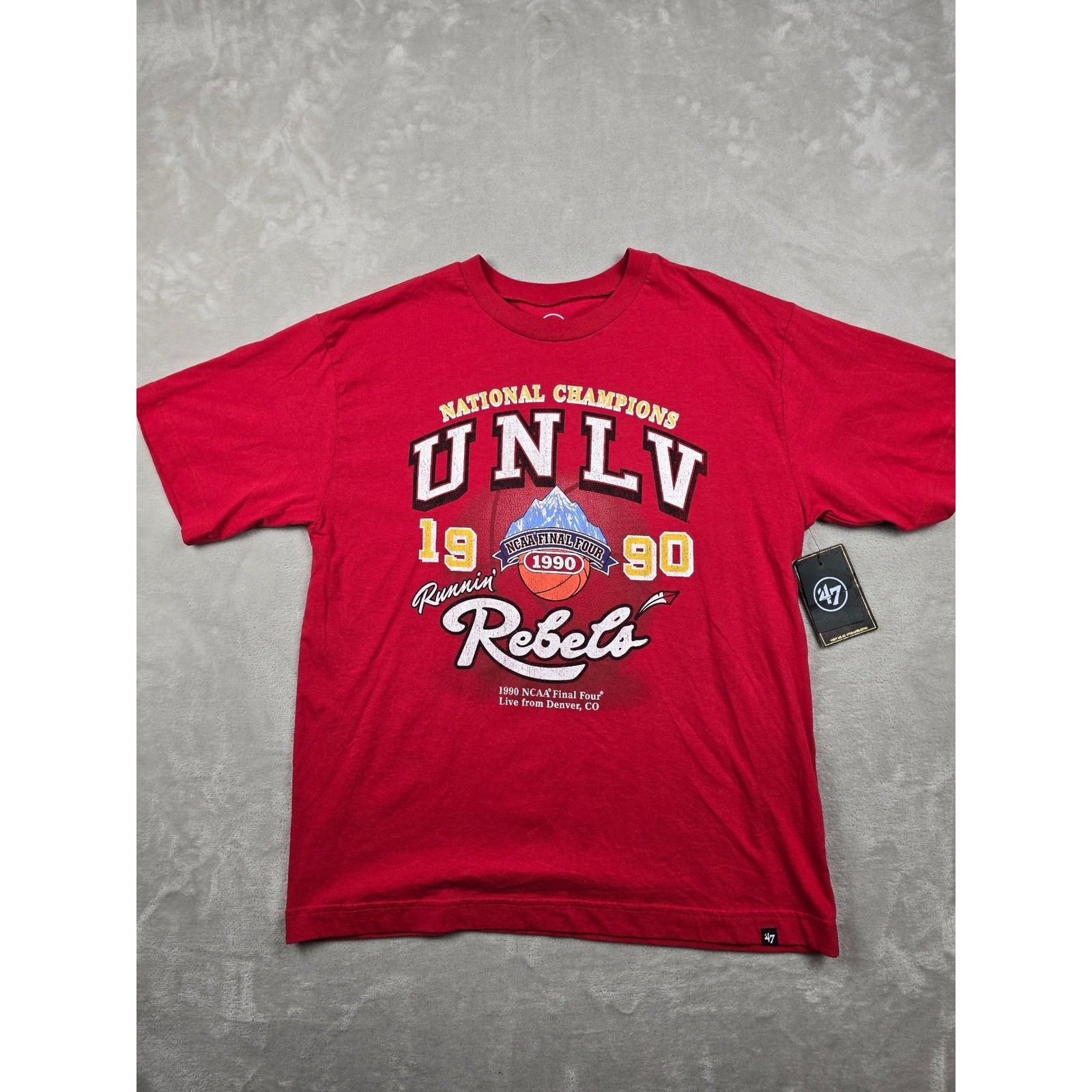 UNLV Rebels T-Shirt Mens L Red NCAA National Champions 1990 ’47 College Vault