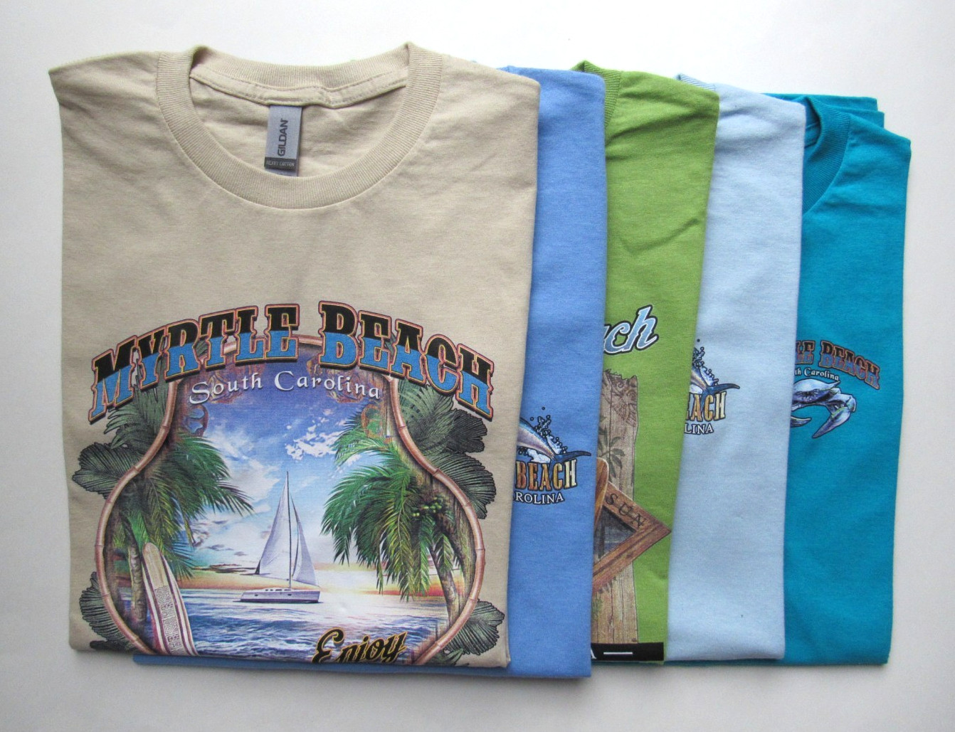 Lot of 5 Myrtle Beach S.C. short sleeve T shirts – Medium