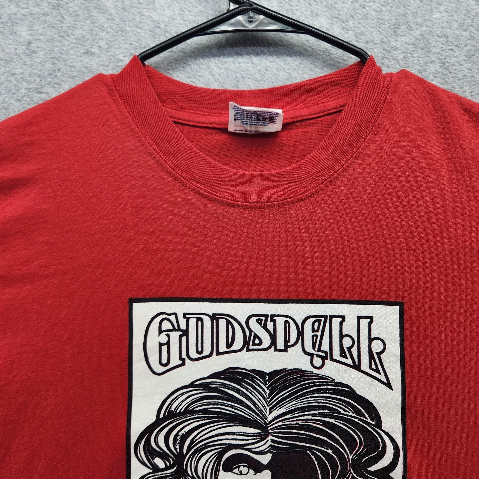 Vintage Hanes Shirt Mens Medium Red Godspell Graphic Tee 2002 Lutheran Players gallery