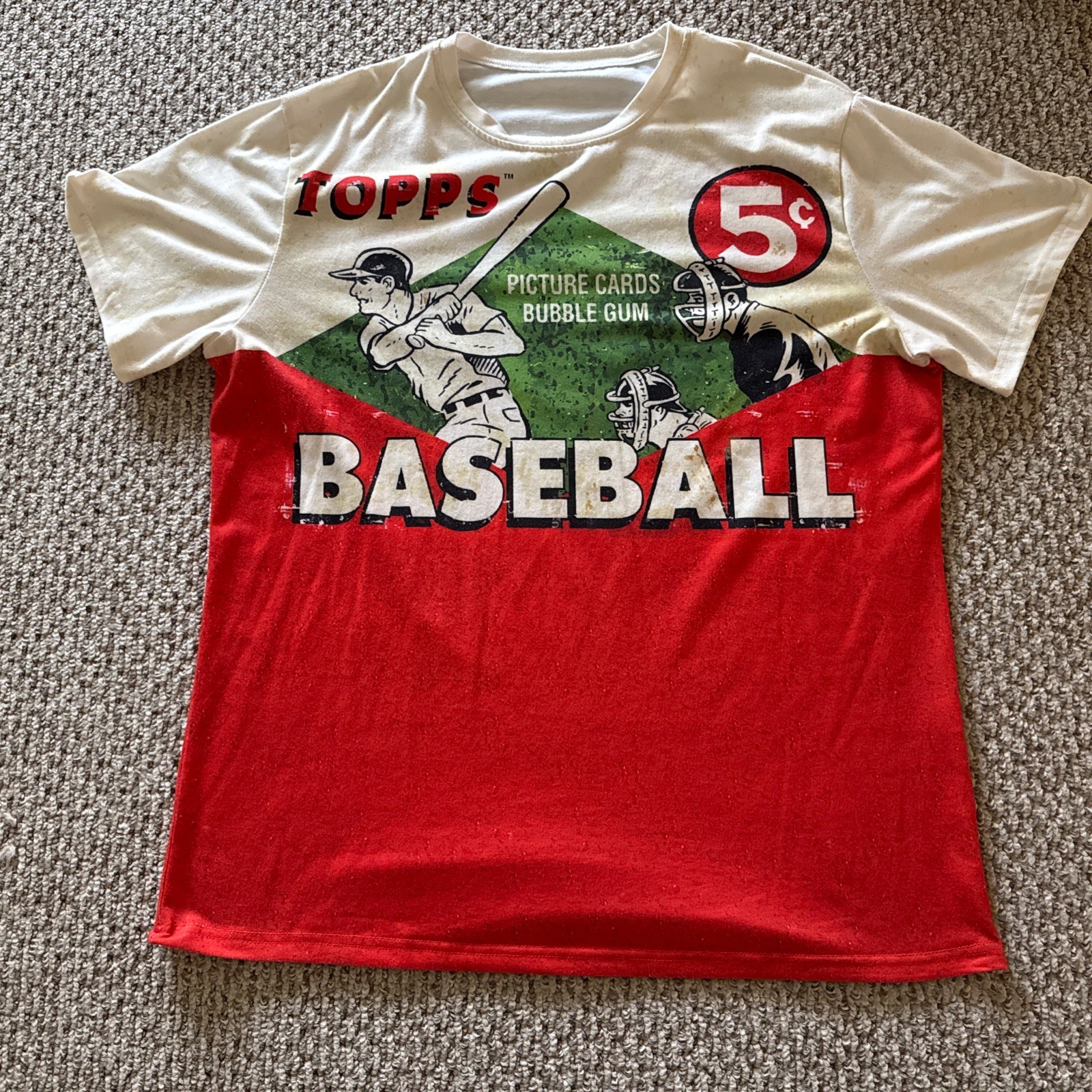 Topps Baseball Nostalgia Shirt - Mens XL RARE T SHIRT 100% Polyester gallery