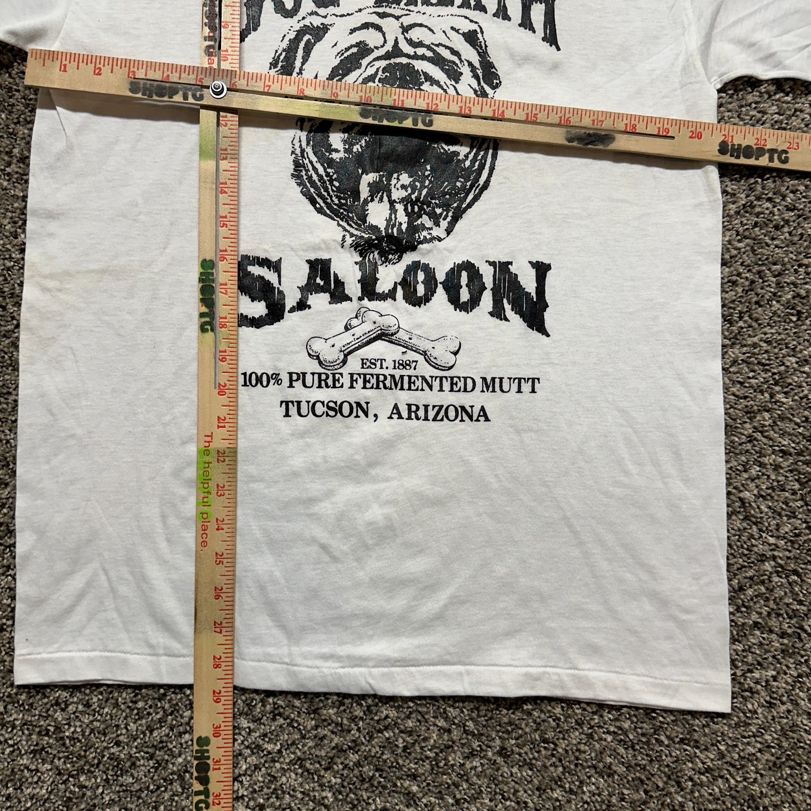 Vintage Saloon T-shirt Size XL White 80s Artex Arizona Bar Souvenir - Pre-owned gallery
