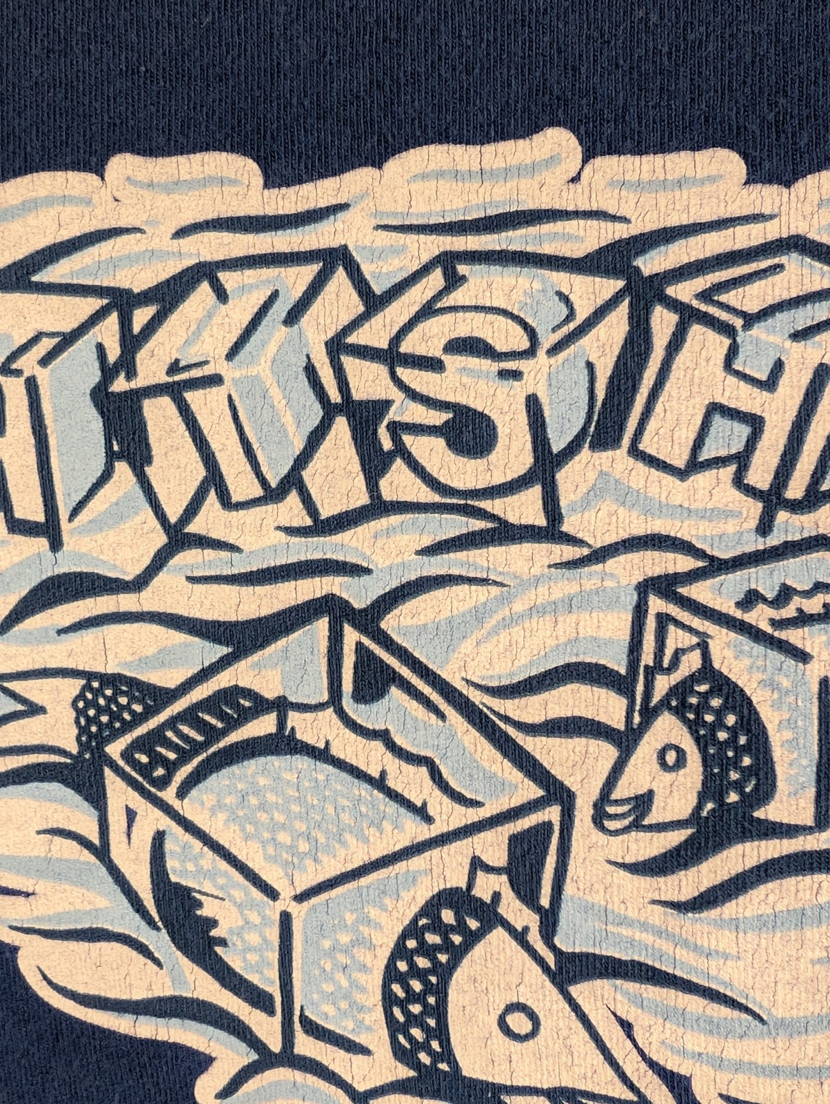 Phish Pollock Ice Fisherman Blue Cotton T-shirt Adult Size L gallery