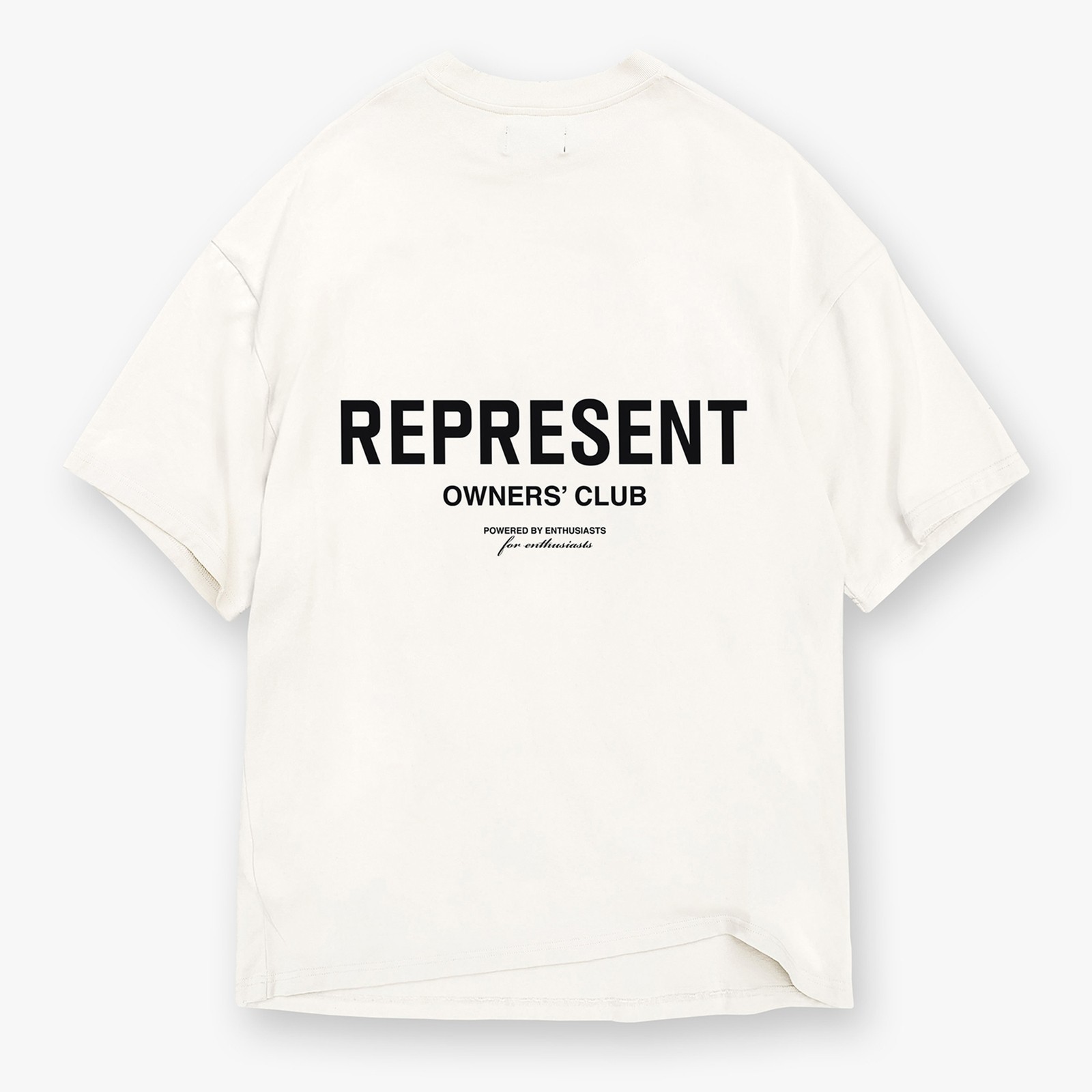 REPRESENT Owners Club Oversized Fit T-Shirt Mens XS Flat White Crewneck Pullover gallery