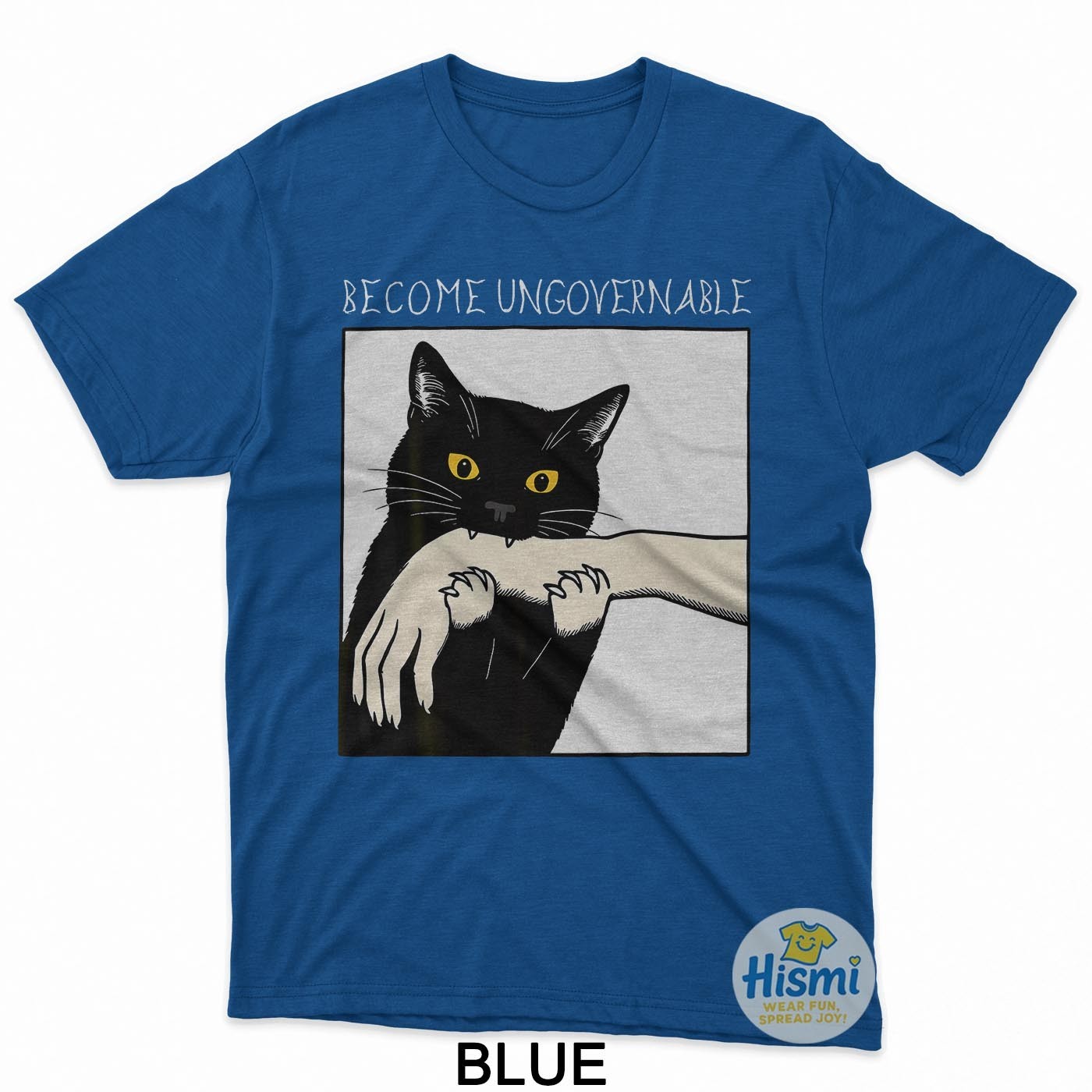 Become Ungovernable - Black Cat Biting Hand Funny Meme T-Shirt gallery