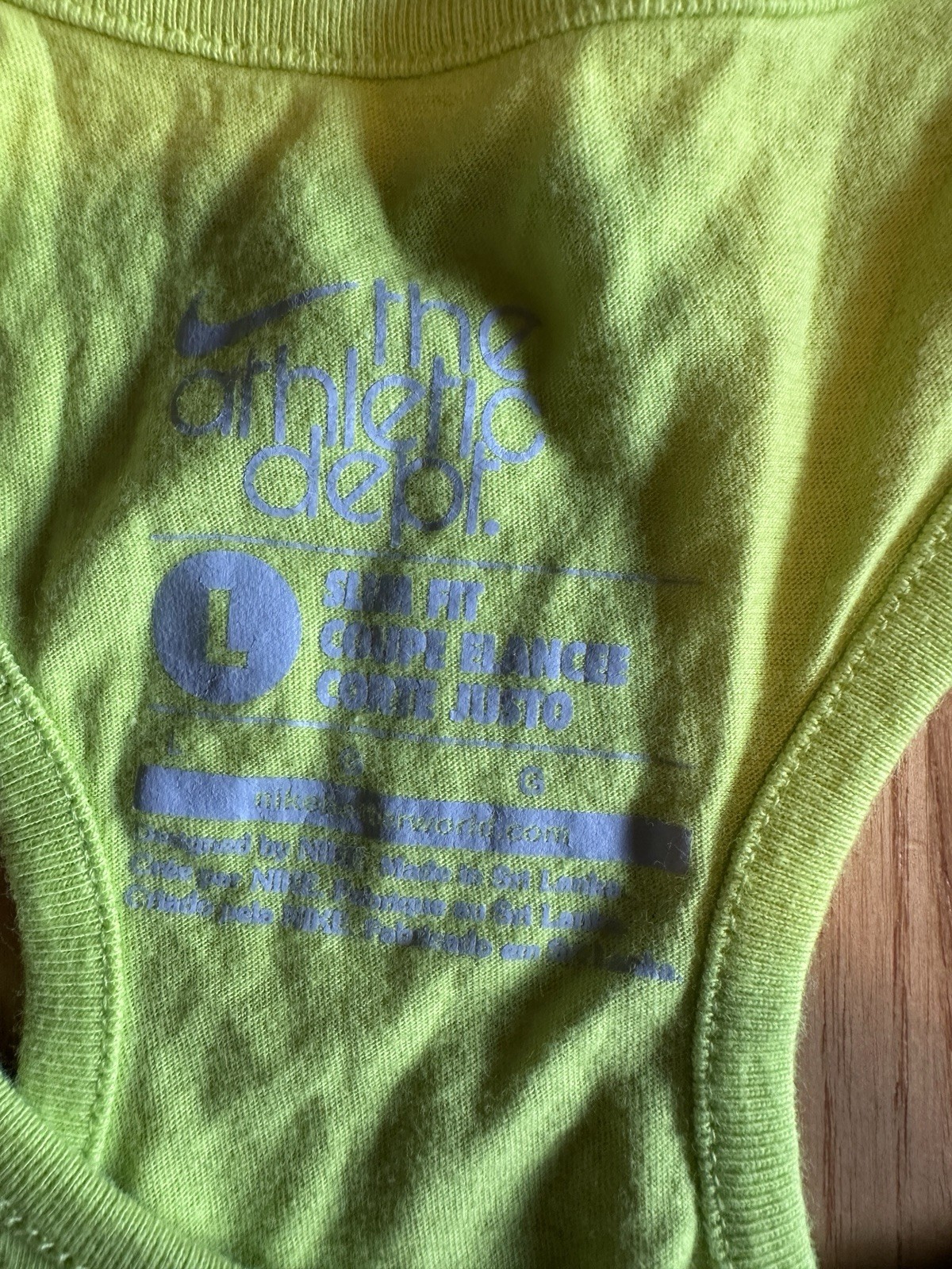 Nike The Athletic Dept Women Large Neon Green Pink Logo Slim Fit Racerback Tank gallery