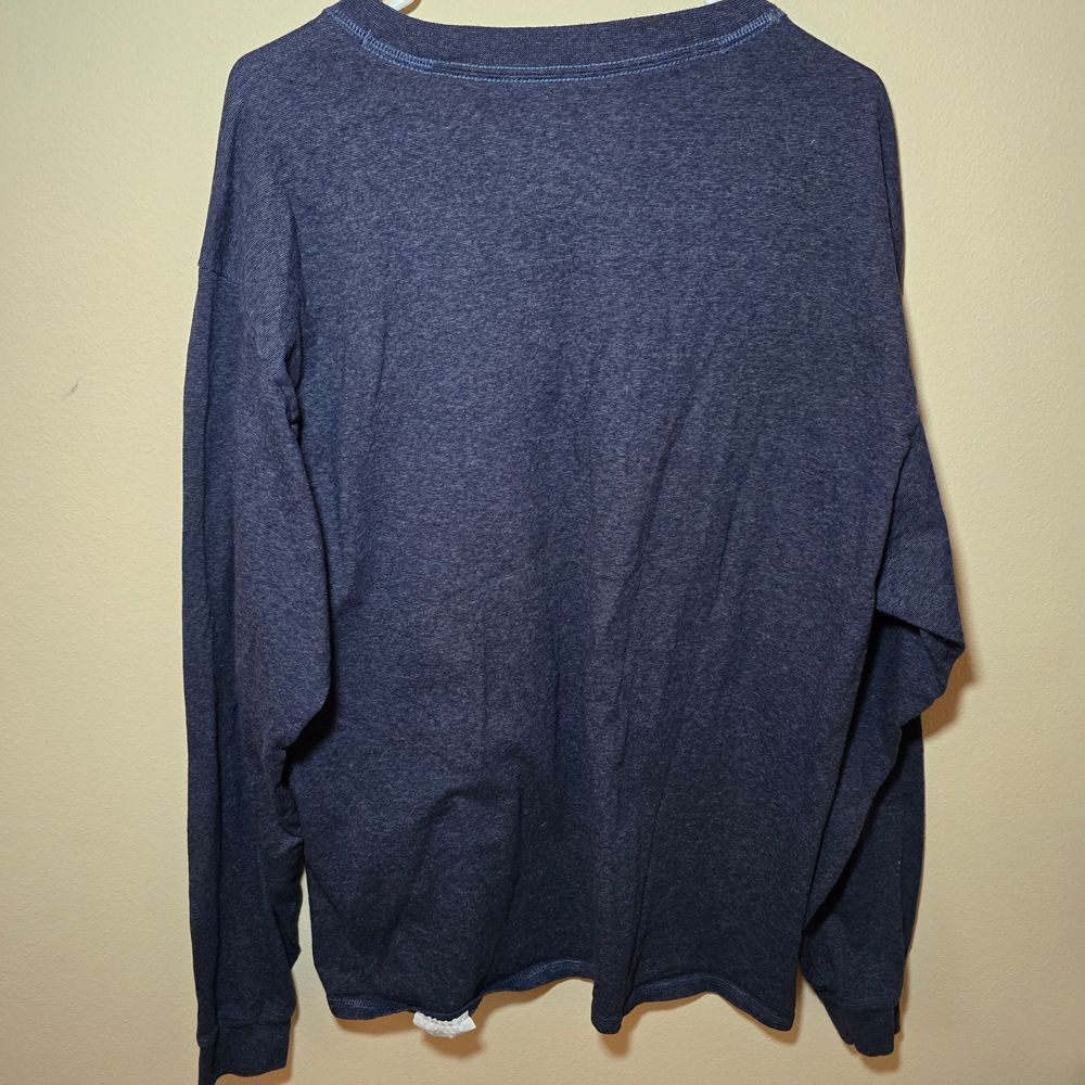 Hanes Men's Long Sleeve Beefy Henley Shirt - Heather Navy- size XL gallery