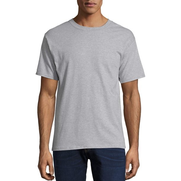 Men's Hanes Beefy-T Short Sleeve Light Steel Grey Cotton T-Shirt 5180 S: 3XL 4PK gallery