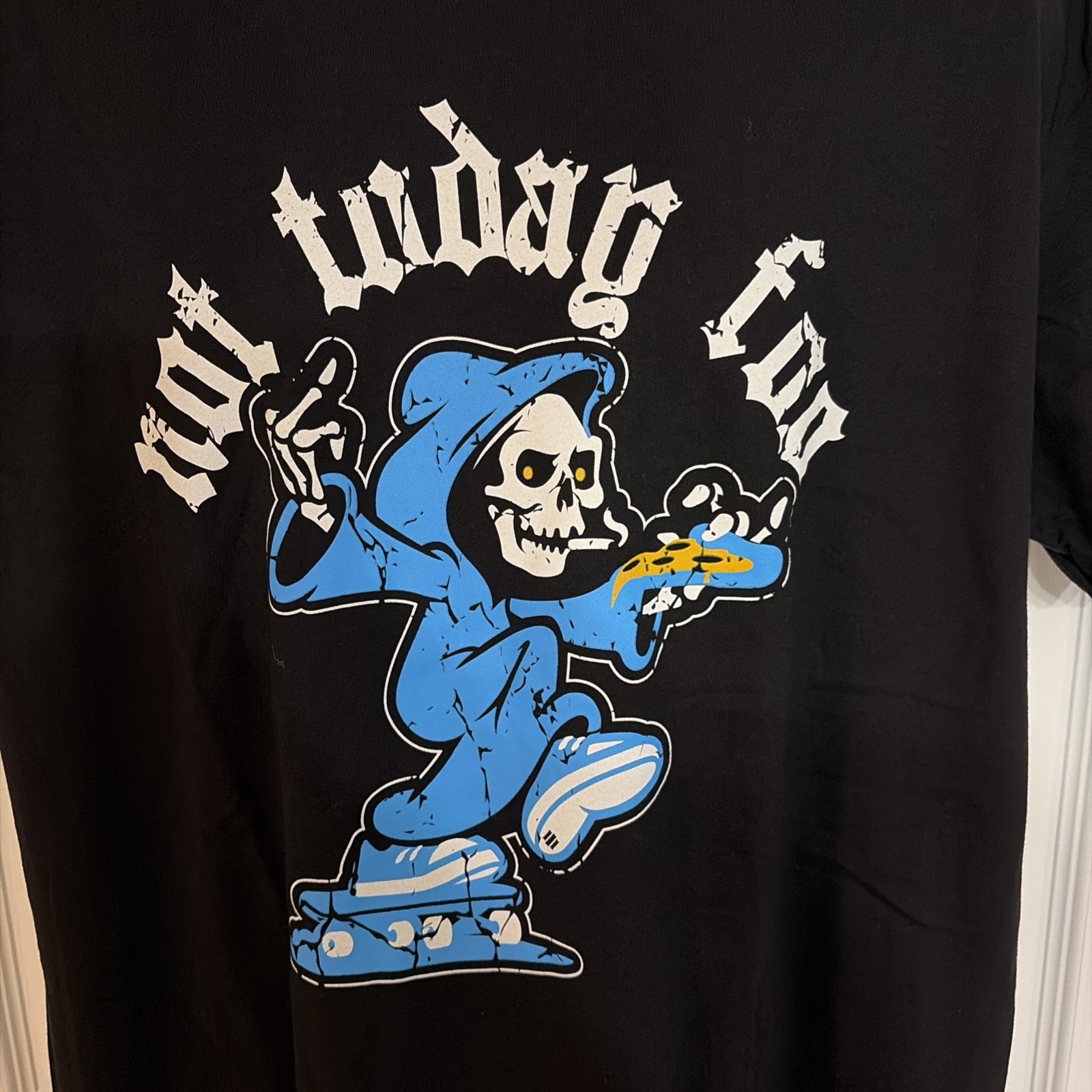 Watch III Apparel Grim Reaper LAPD Cops Graphic Tee Not Today Foo Pizza Black XL gallery