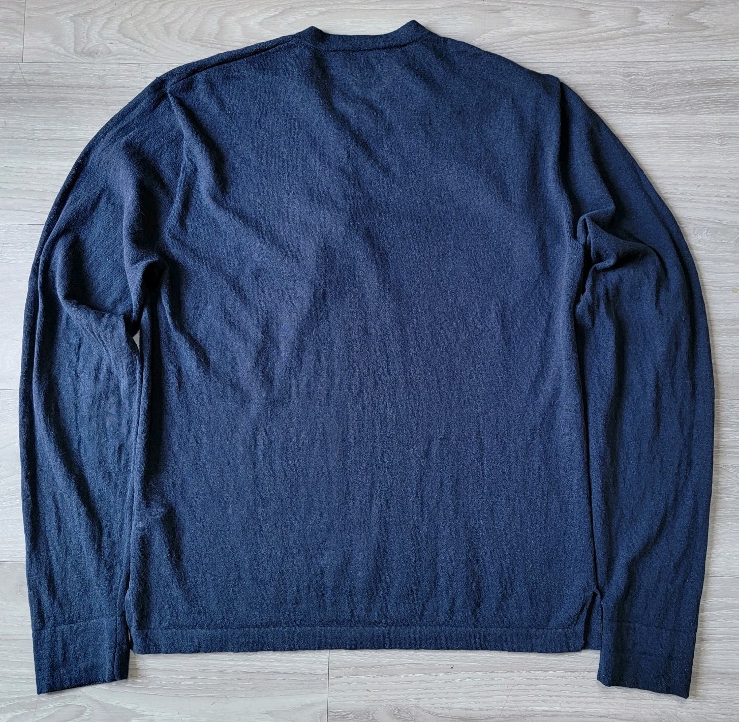 James Perse Shirt Men's 1 Small Navy Blue Linen Blend Long Sleeve Henley Preppy gallery