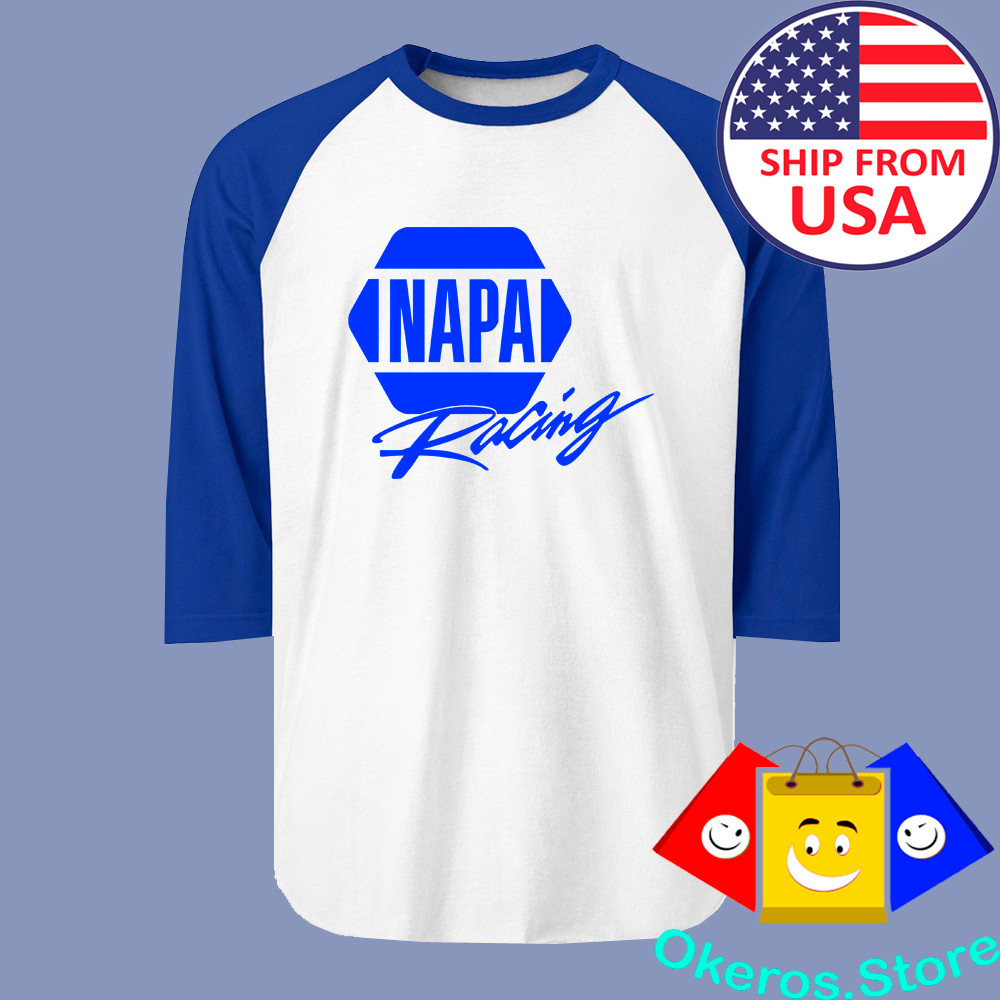 Napa Auto Parts Racing Men's Raglan White Blue Size S to 2XL gallery