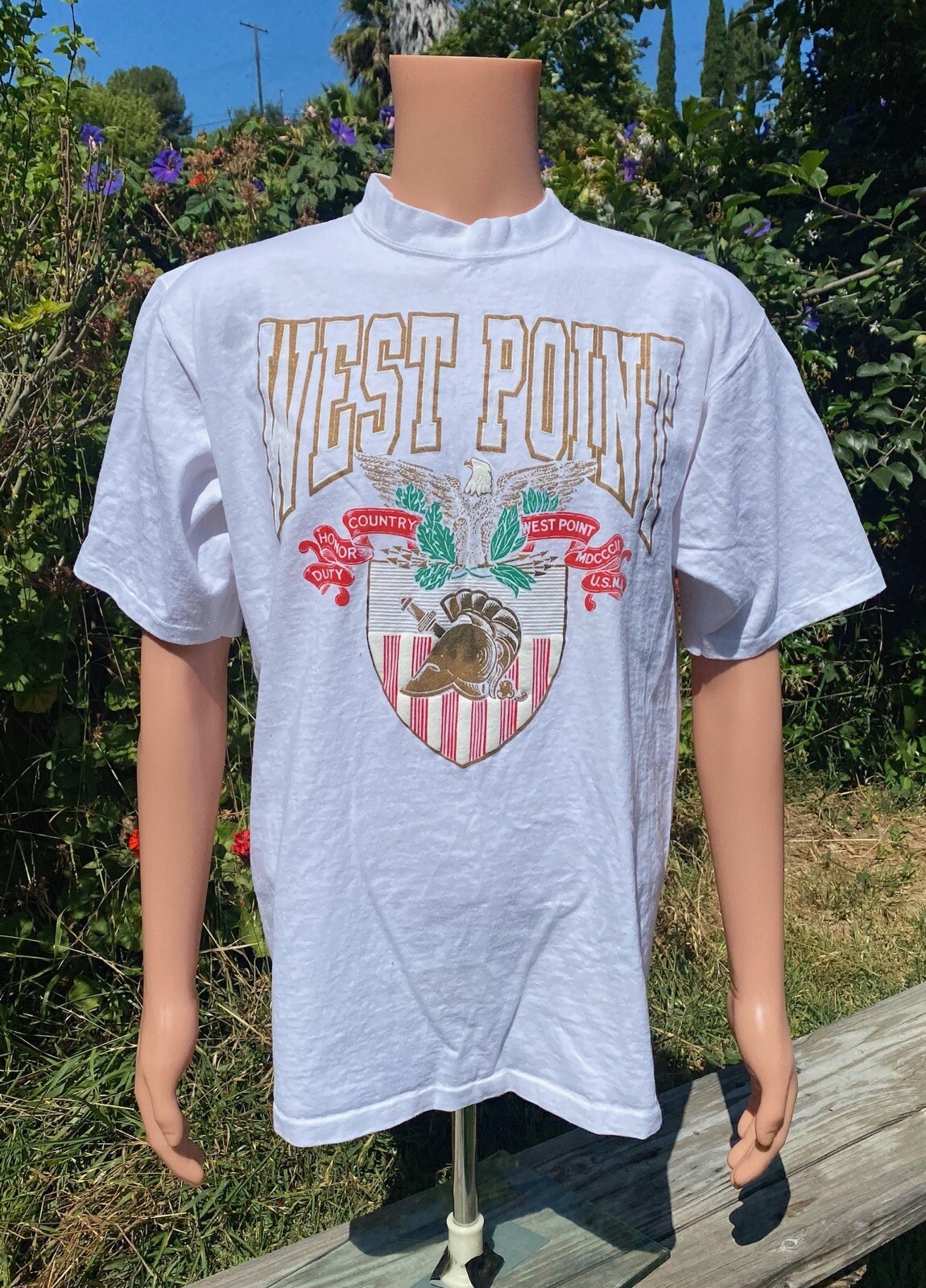 Vintage 80s 90s West Point T-Shirt Medallion Tag Size In Description Duty Honor gallery