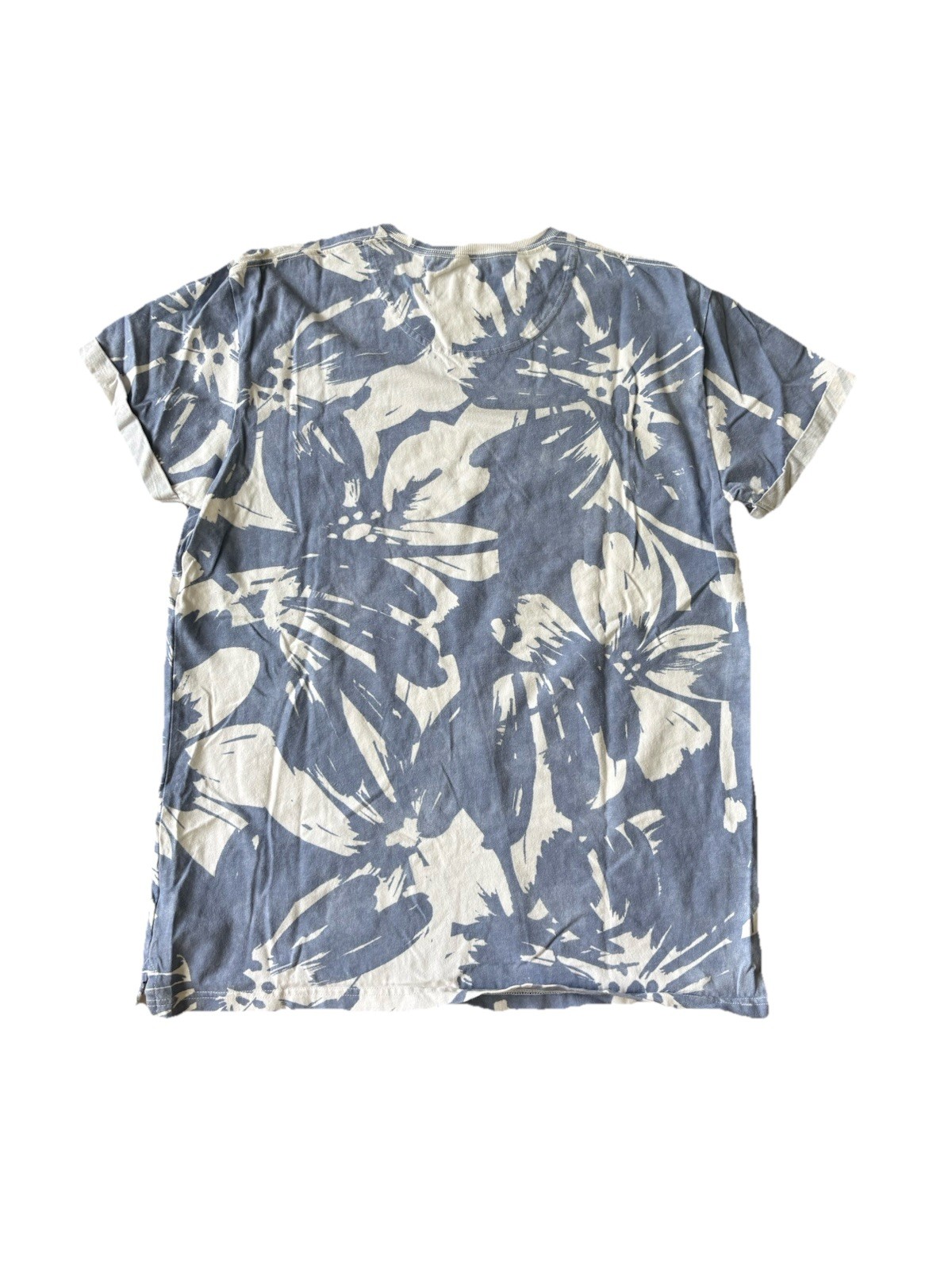 Abercrombie & Fitch Mens Short Sleeve Crew Neck Floral Hawaiian Tee L Blue gallery