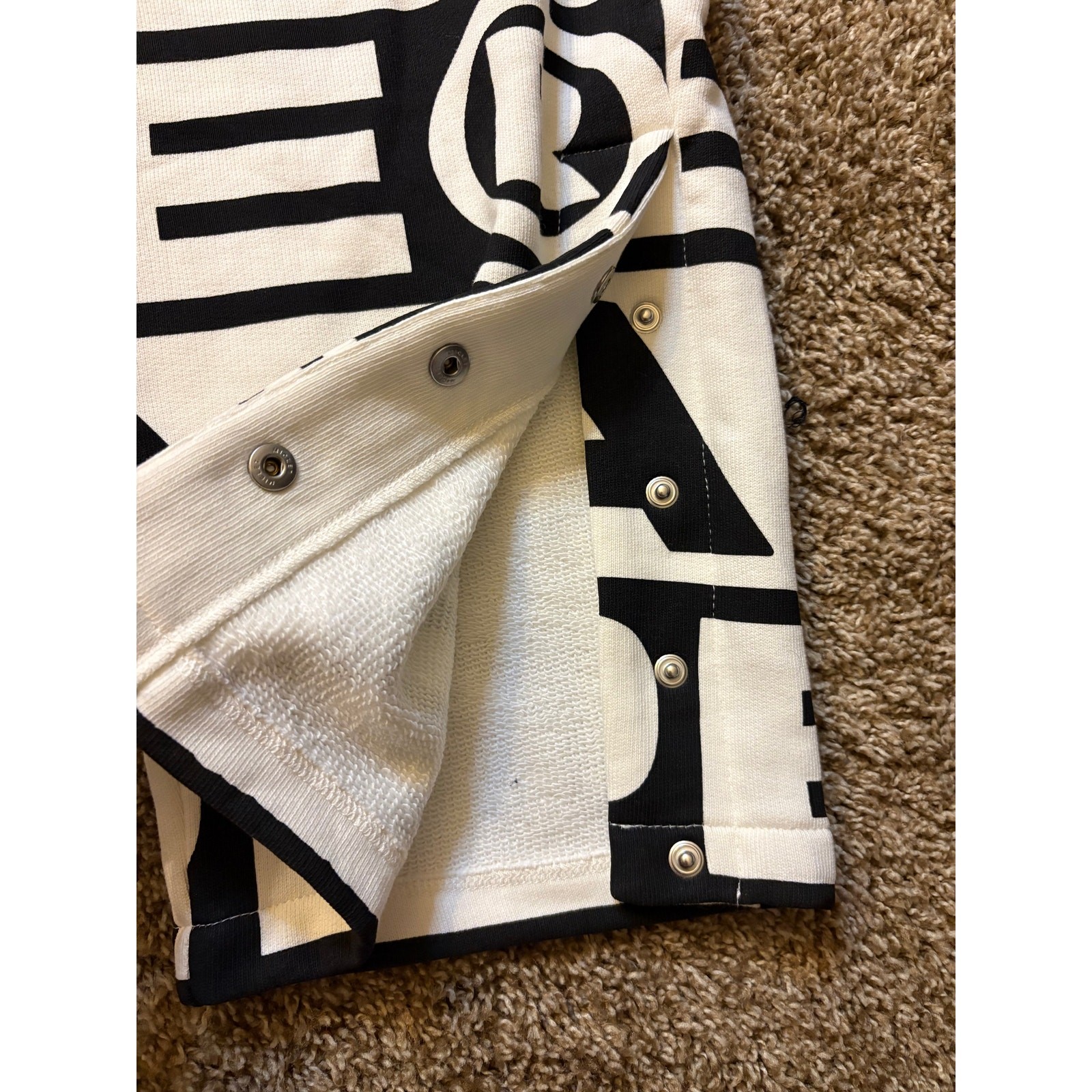 NWT Bape Lux Sport Pattern 'Ivory" Sweatpants Pants Mens Size Large Black White gallery