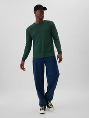 NWT GAP Everyday Soft Long-Sleeve Tee Shirt T-Shirt 100% cotton Green Men M