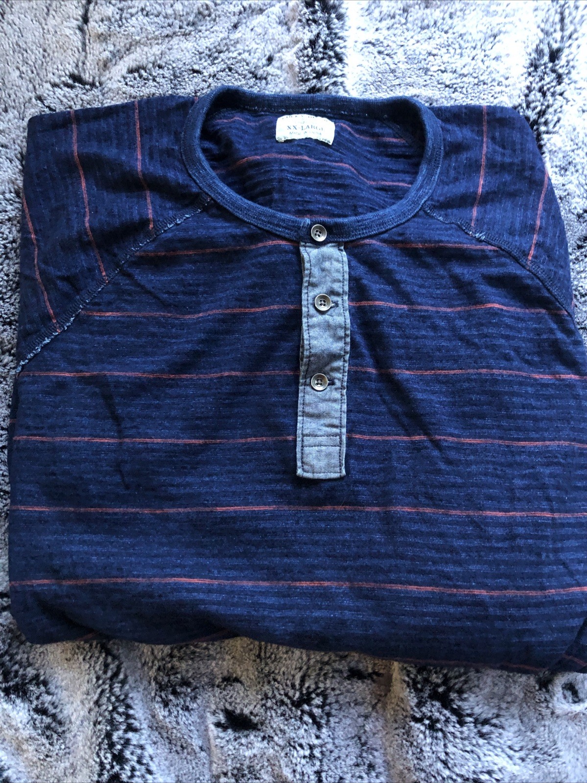 Men’s Lucky Brand L.S. Henley Multi Color Striped XXL. Pre-Owned. gallery