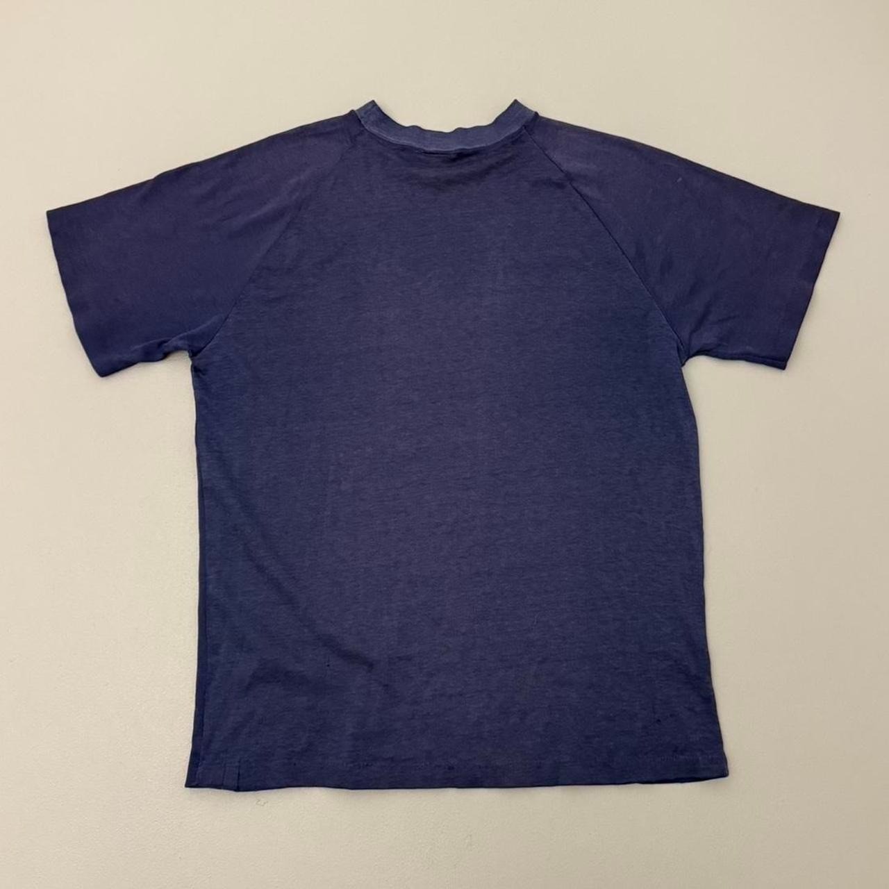 Vintage 70s Hang Ten Raglan Shirt Blue Faded Polycotton Surfer California Size M gallery