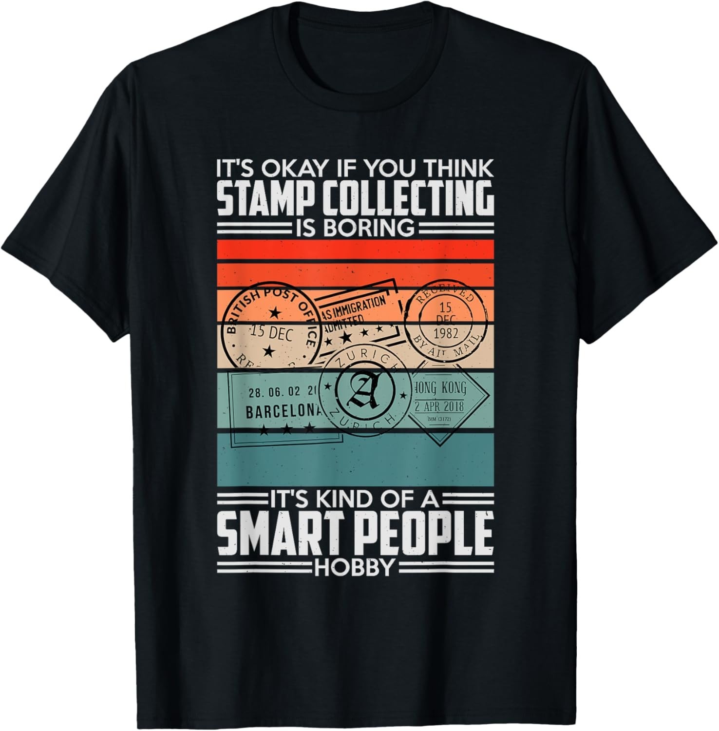 Retro Stamp Collecting Design For Postal Stamp Collector Gift Unisex T-Shirt