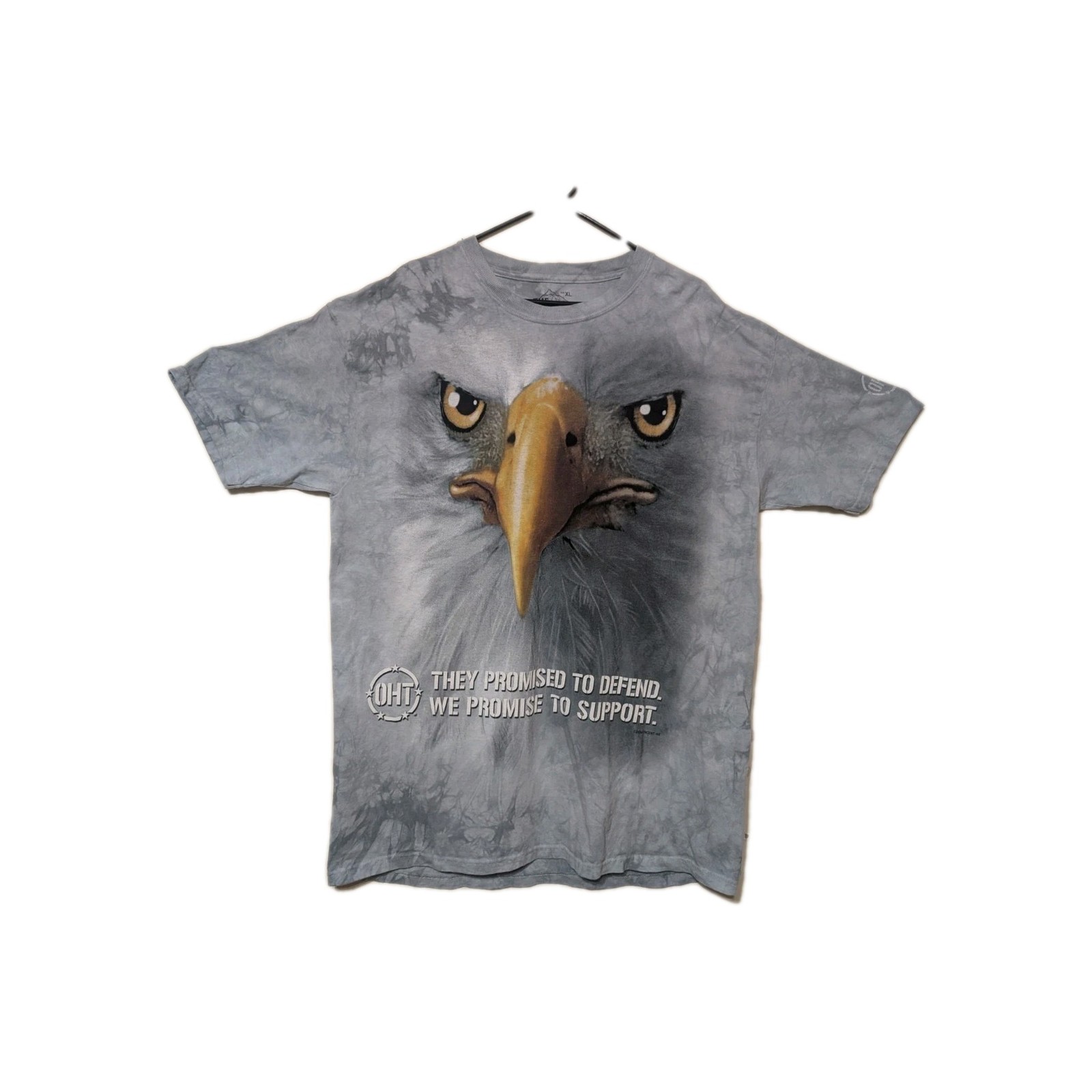 The Mountain Mens T-shirt Gray Face Of An Eagle We Promise To Defend XL #6734 gallery