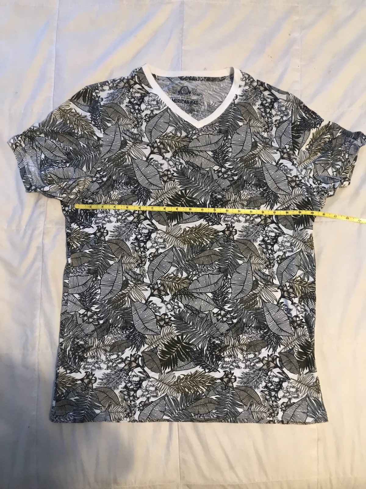 American Rag T-Shirt Mens Large Floral Palm Short-Sleeve Crew-Neck Cotton Blend gallery