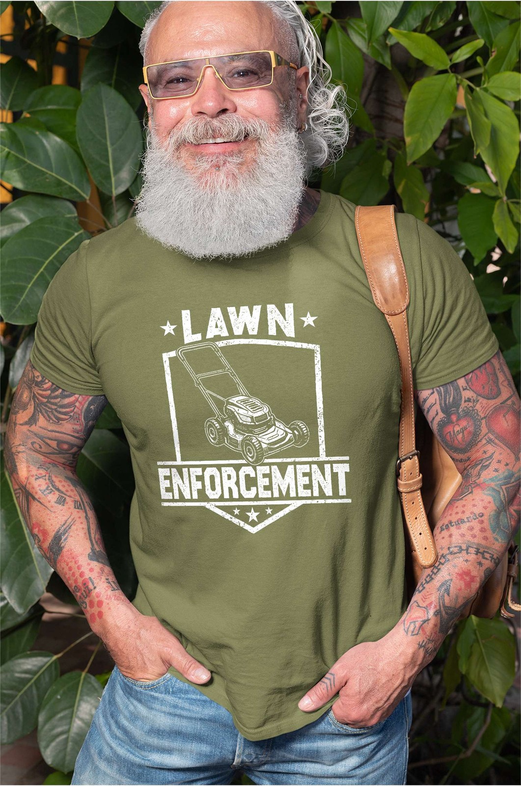 Father's day Funny lawn enforcement Dad grandpa tee shirt law care tee gallery