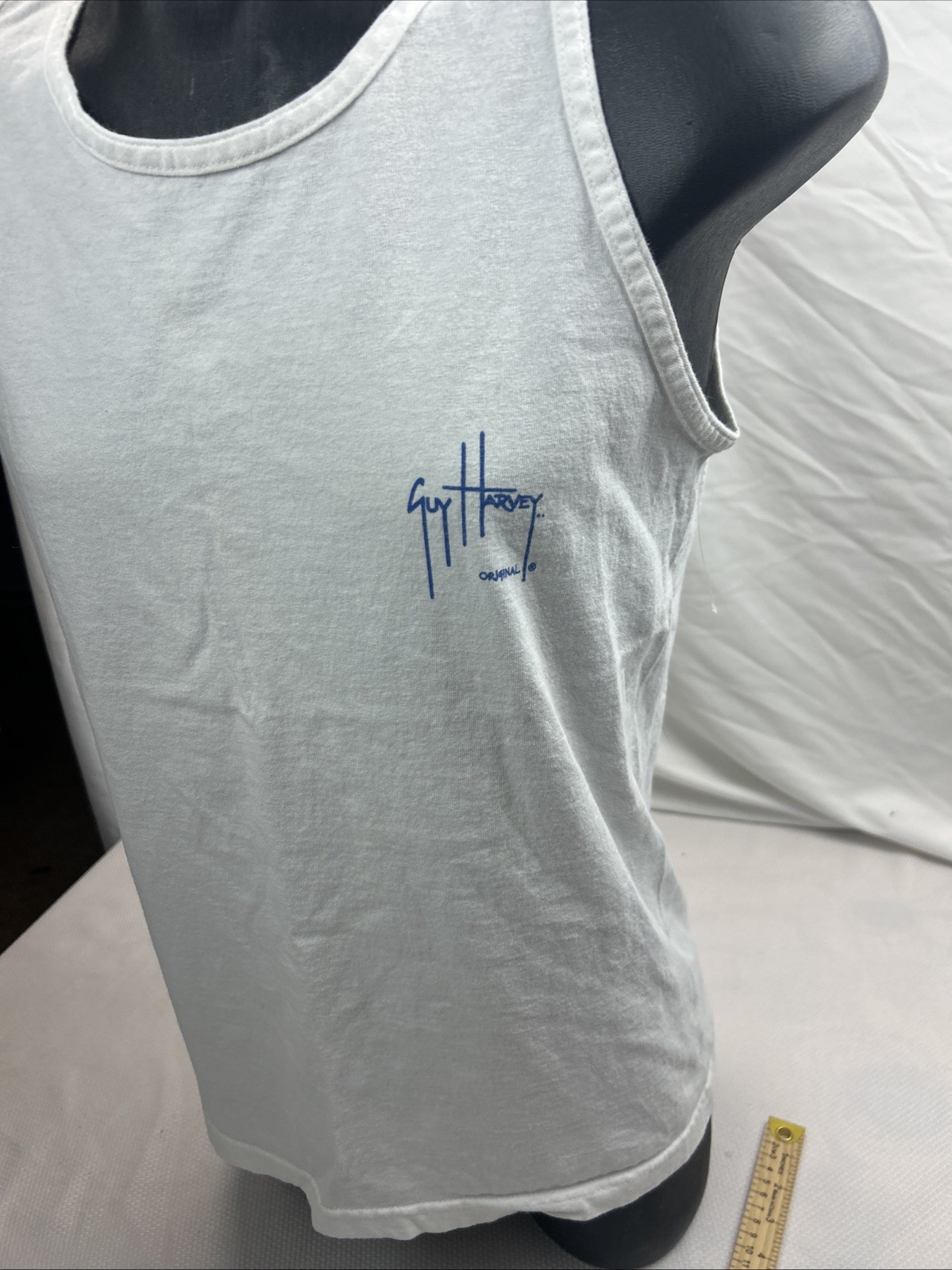 Guy Harvey Men's White Tank Top Size Medium Fishing Marlin 2008 Vintage gallery