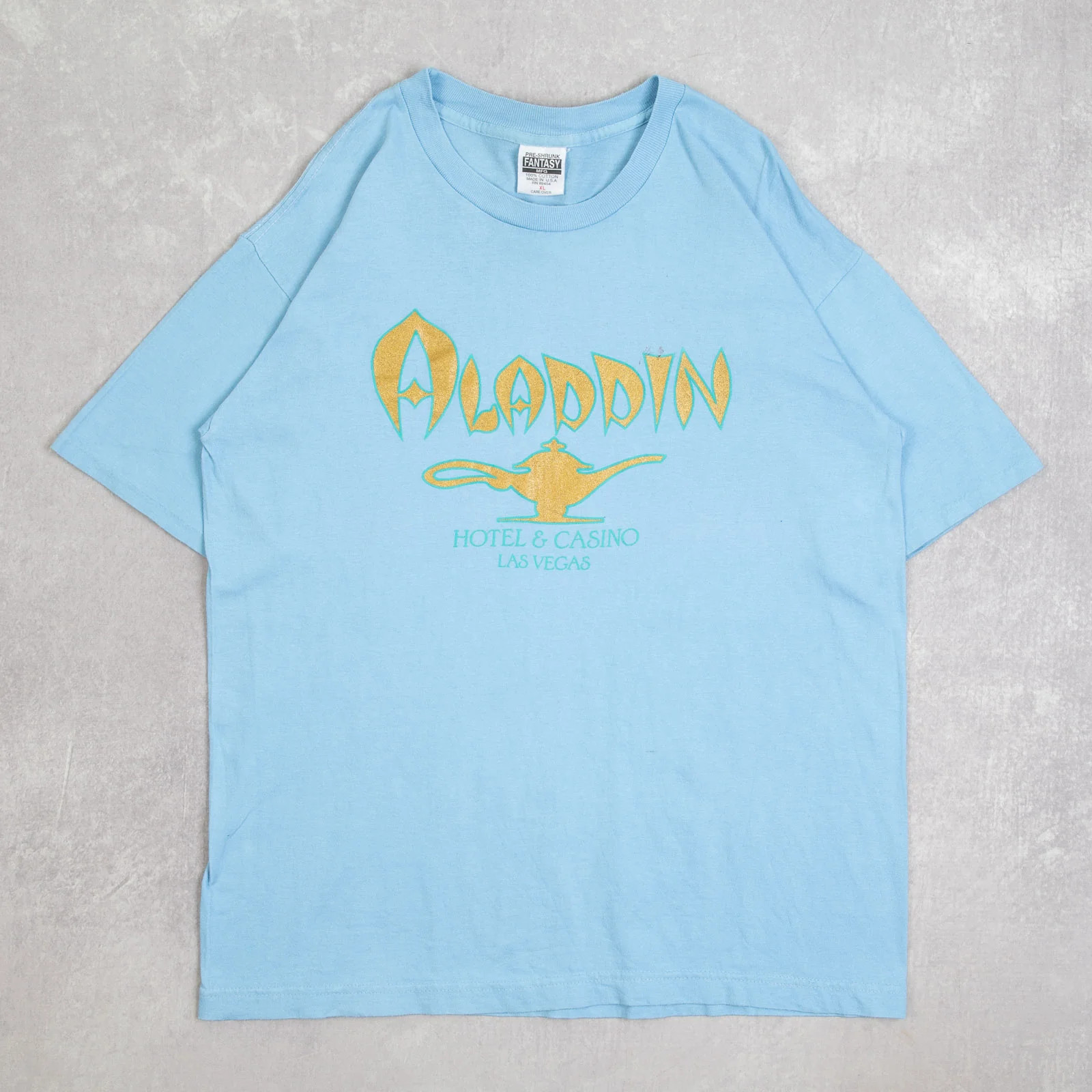 Vintage Aladdin Hotel Single Stitch T-Shirt X-Large Men’s 2000s USA Made Blue