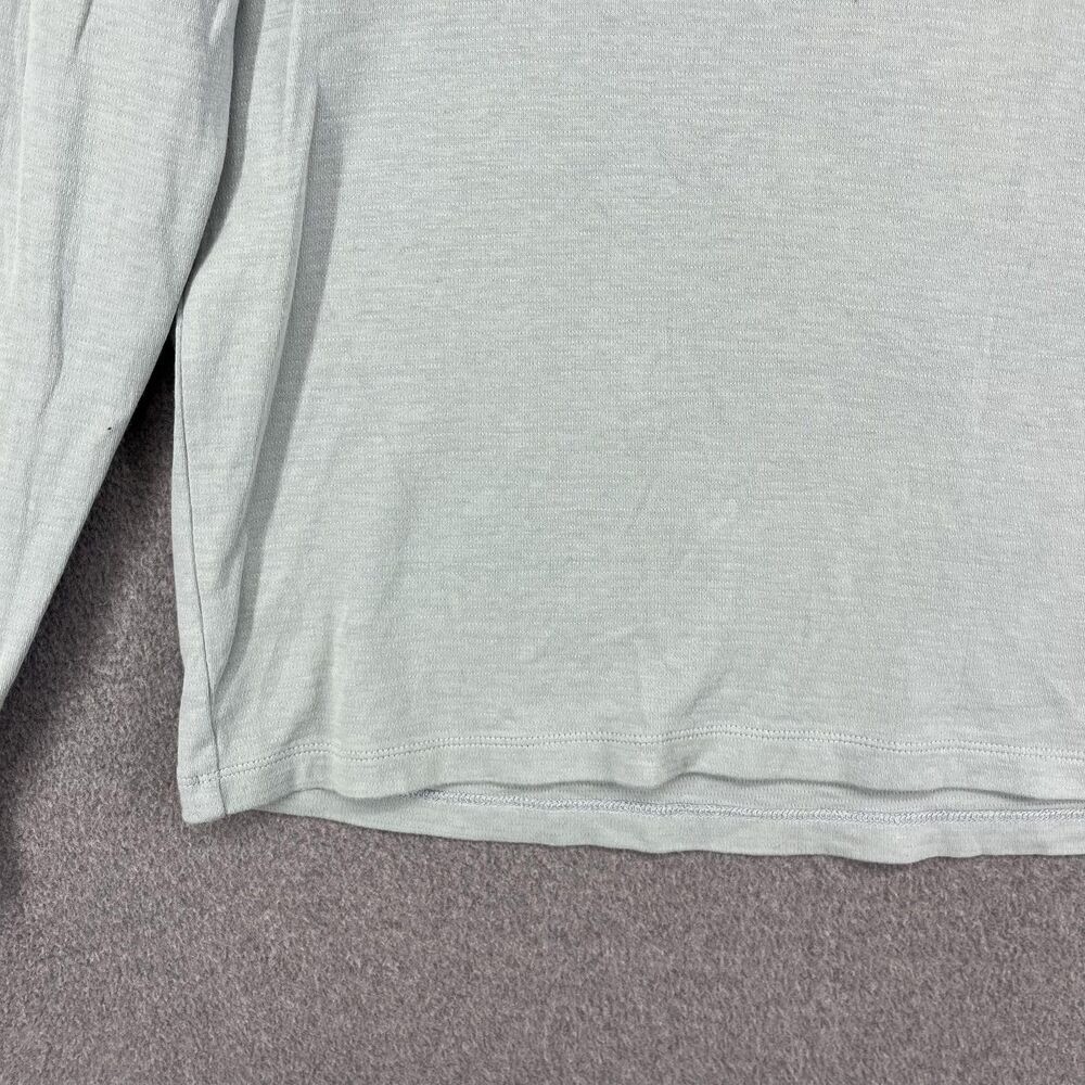 Frame Shirt Mens Medium Ice Blue Long Sleeve Quilted Back Crewneck LMTS0201 gallery