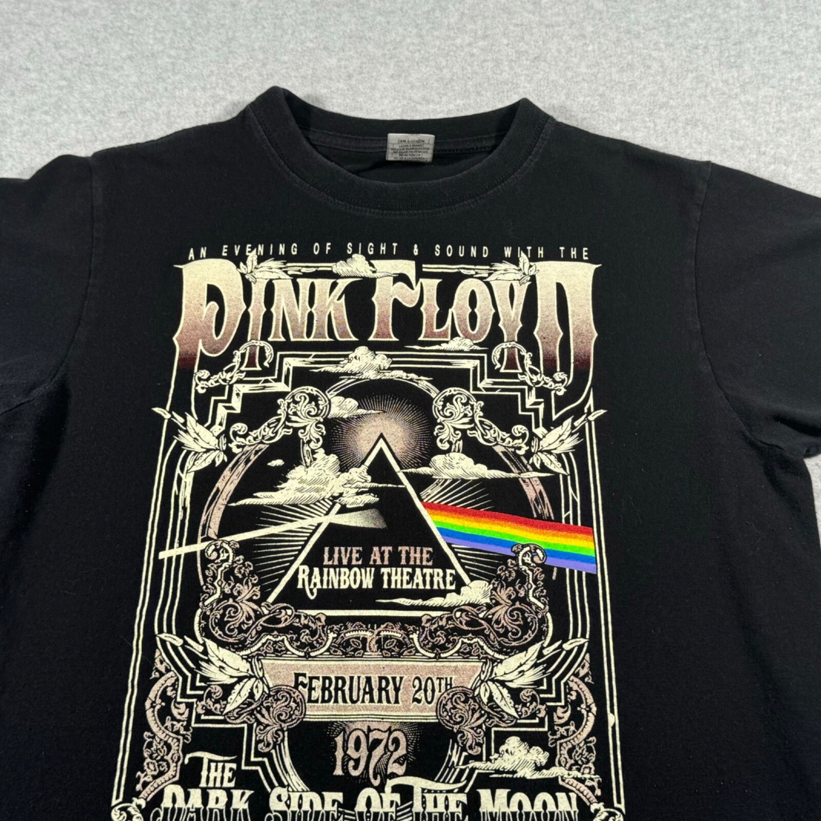 Pink Floyd Shirt Adult Small Black Live at the Rainbow English Rock Band Music gallery