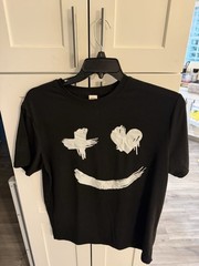 Sheri Mens Black And White Designer Tee Shirt Size M