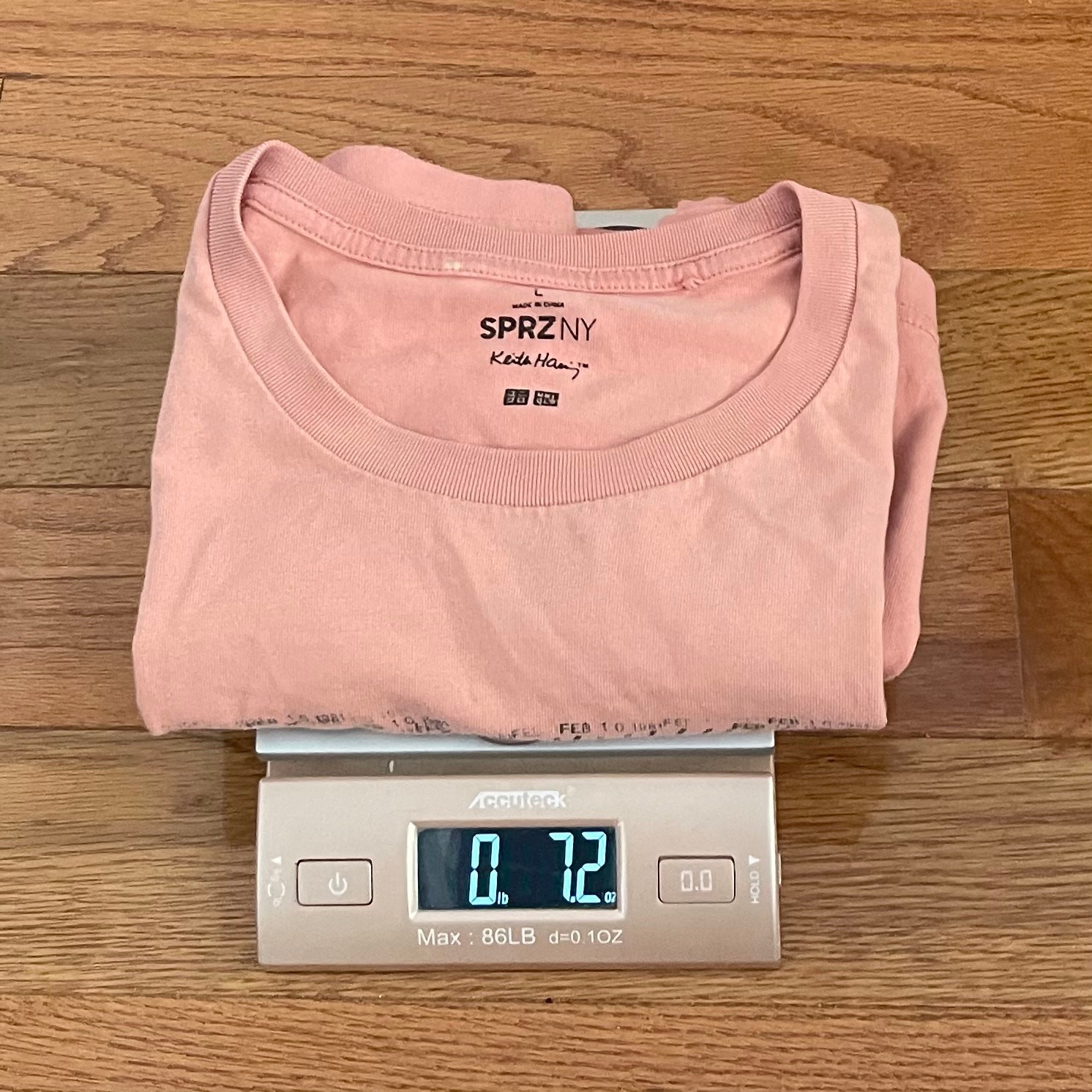 Keith Haring Uniqlo Mens L SPRZ NY T Shirt Salmon Pink Pop Art Short Sleeve gallery