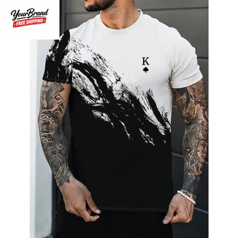 Fashion Gradient Color 3D Print Men'S T-Shirts Daily Men'S O-Neck Short Sleeve T gallery